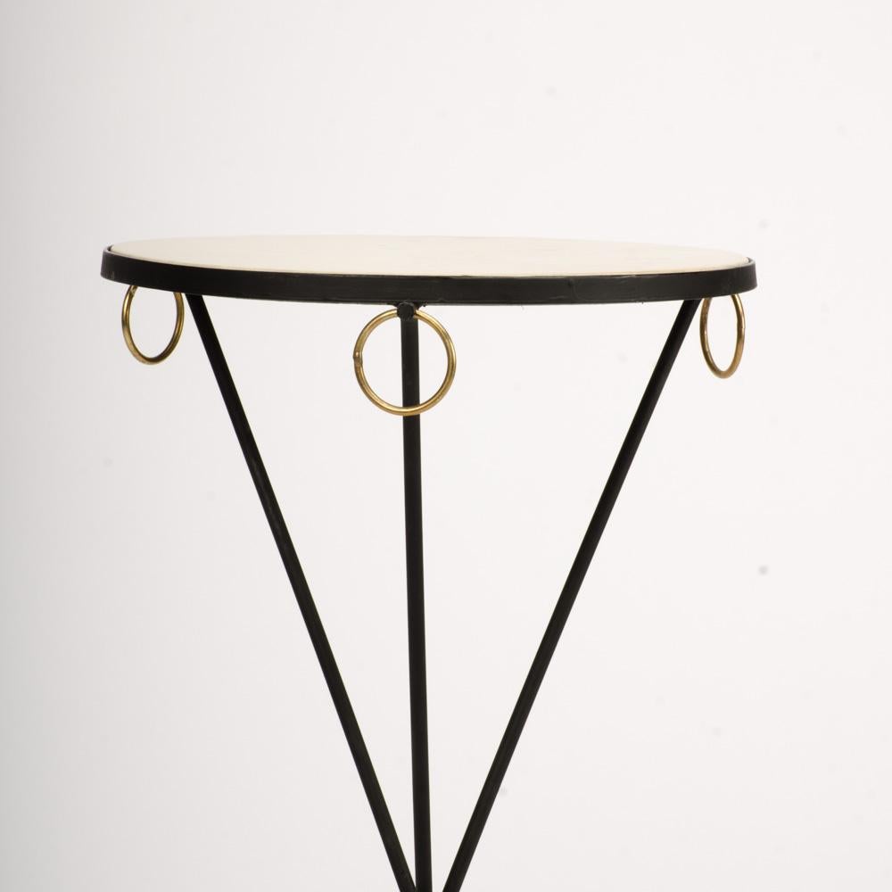 Pair of Wrought Iron and Brass Drink Tables, Contemporary In Good Condition In Philadelphia, PA