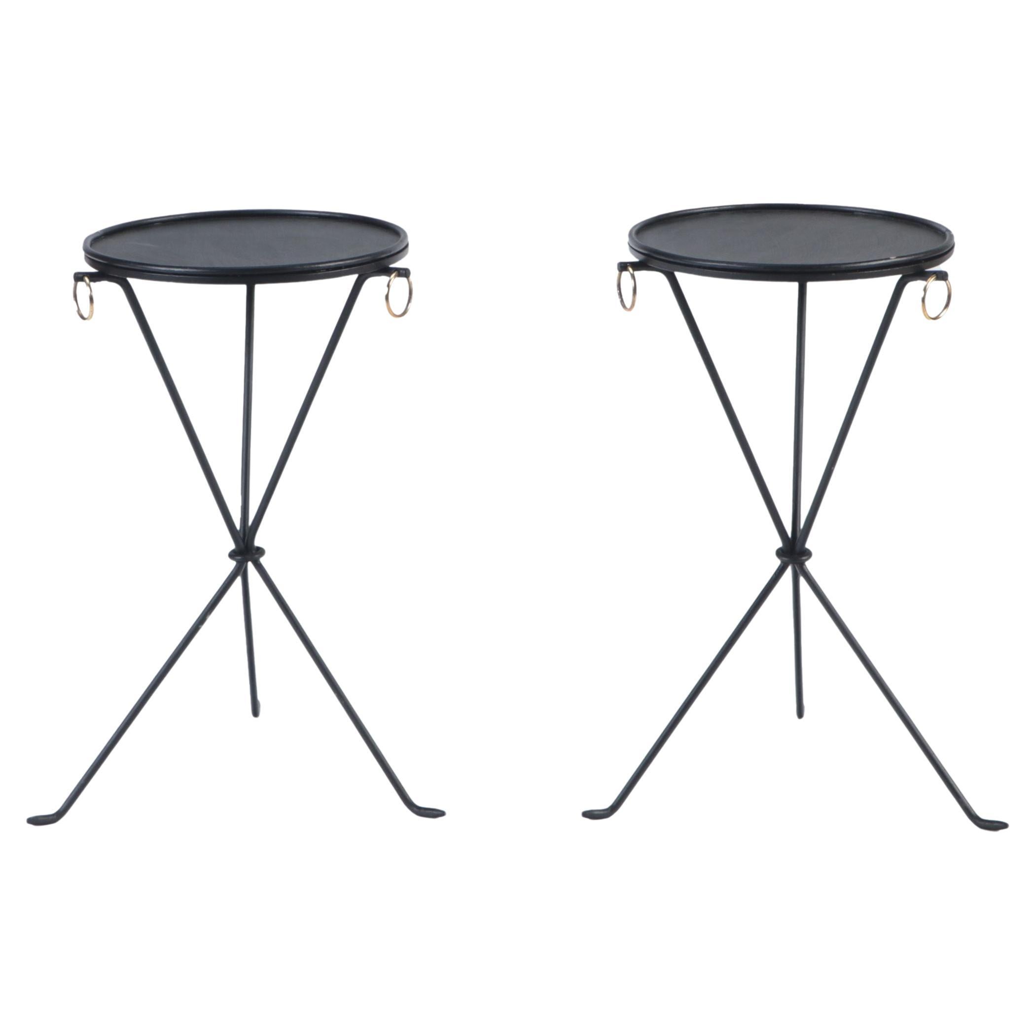 Pair of Wrought Iron Drink Tables, Contemporary