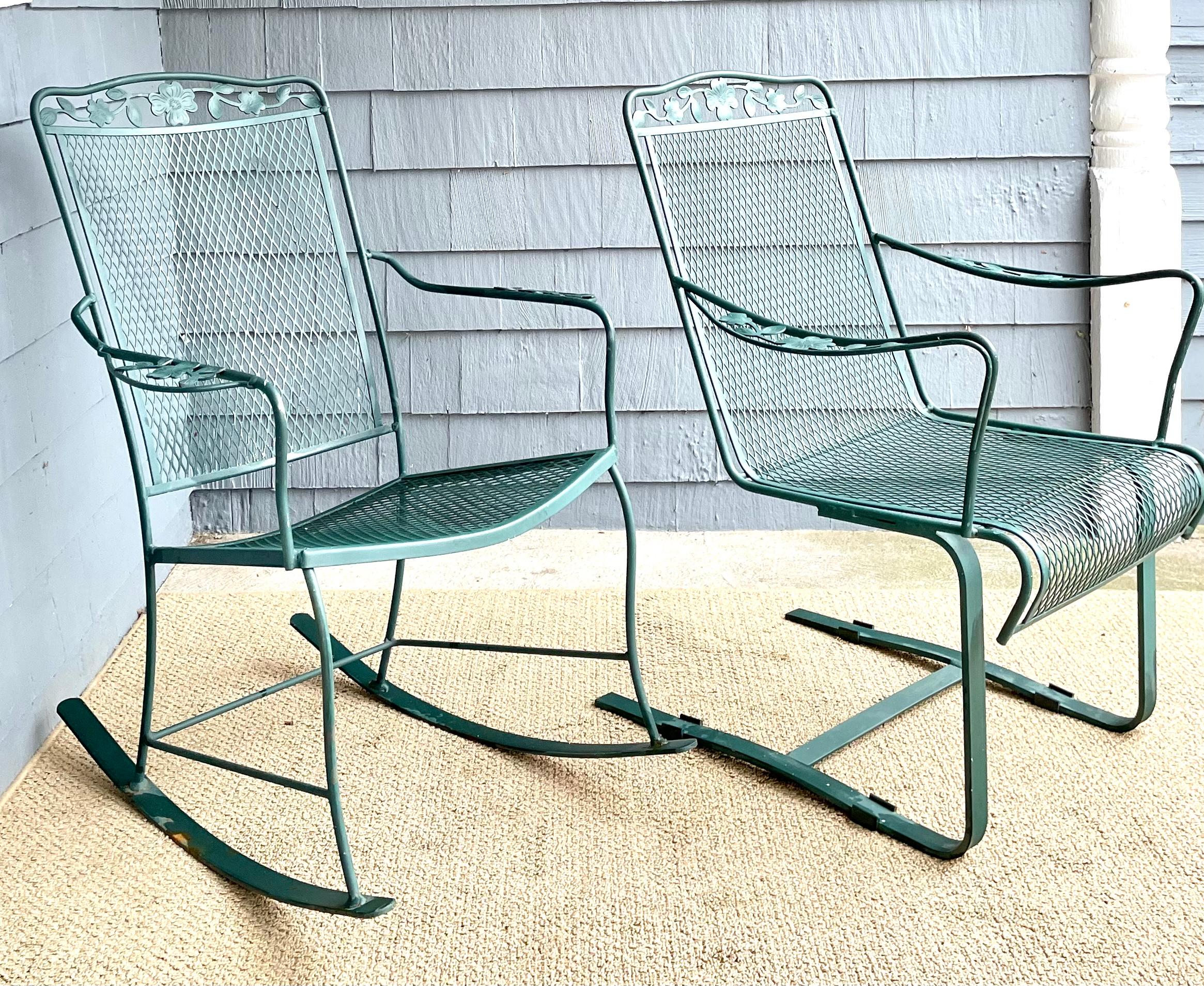 Pair of Wrought Iron Patio Chairs For Sale 2