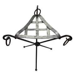 Pair of Wrought Iron Stool in the Style of Jean Michel Frank