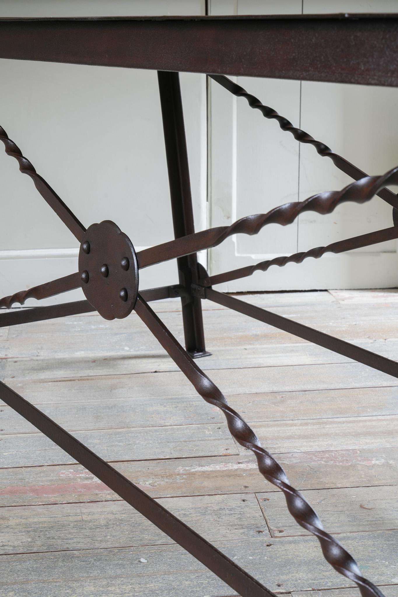 A Pair of Wrought Iron Tables For Sale 8
