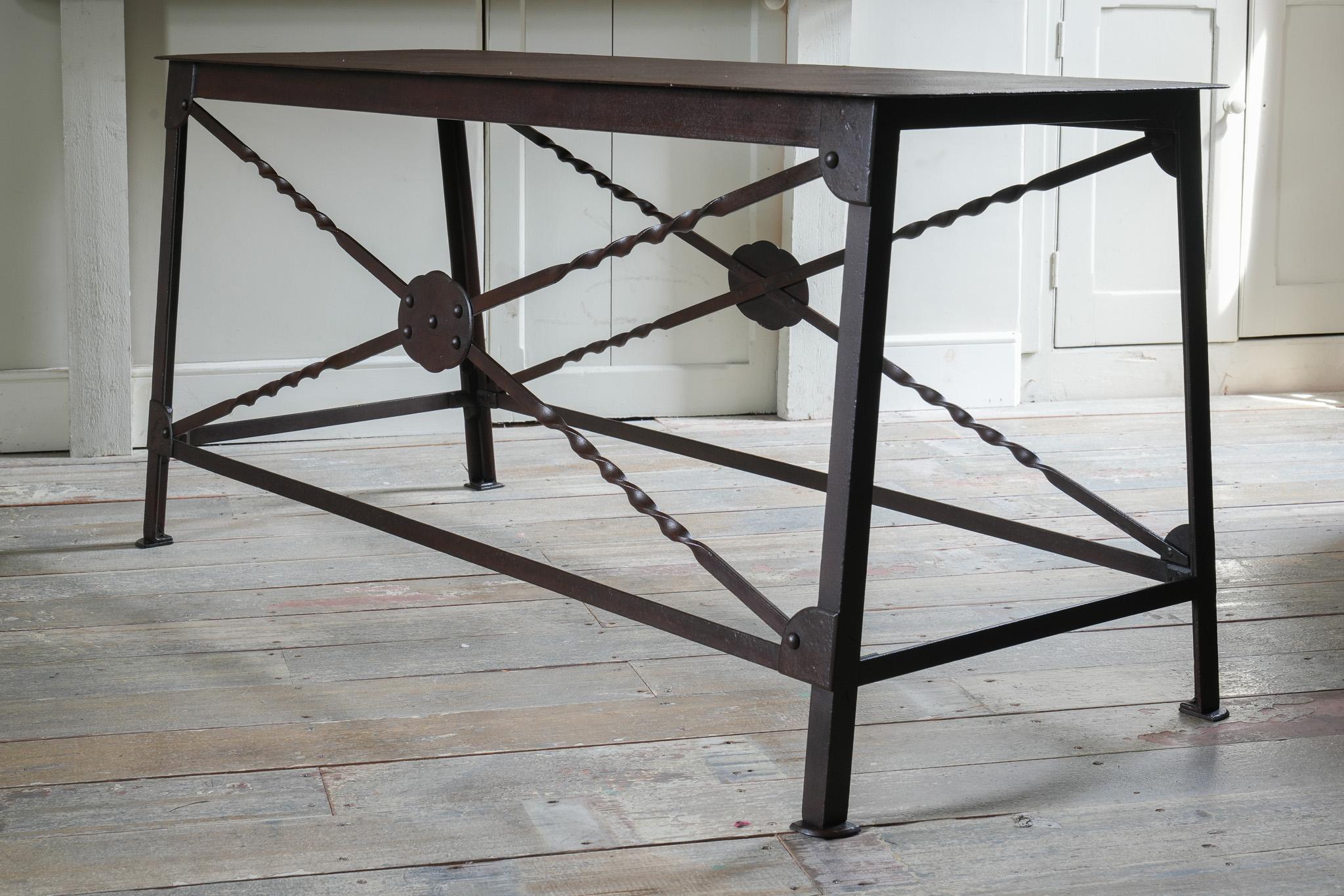 A Pair of Wrought Iron Tables For Sale 9