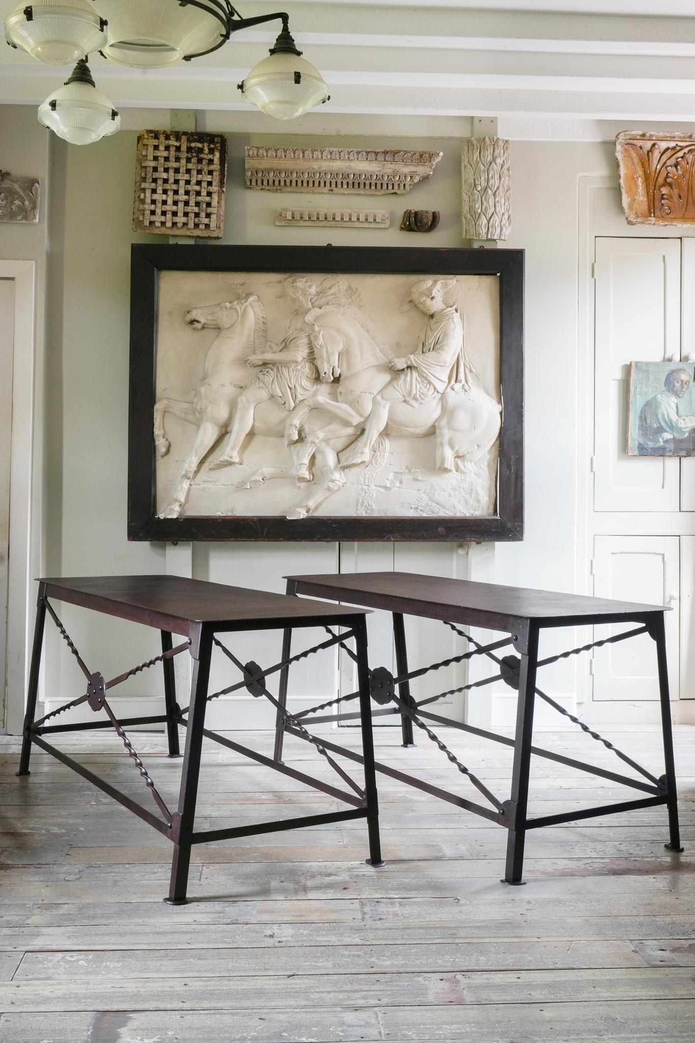 A Pair of Wrought Iron Tables For Sale 11