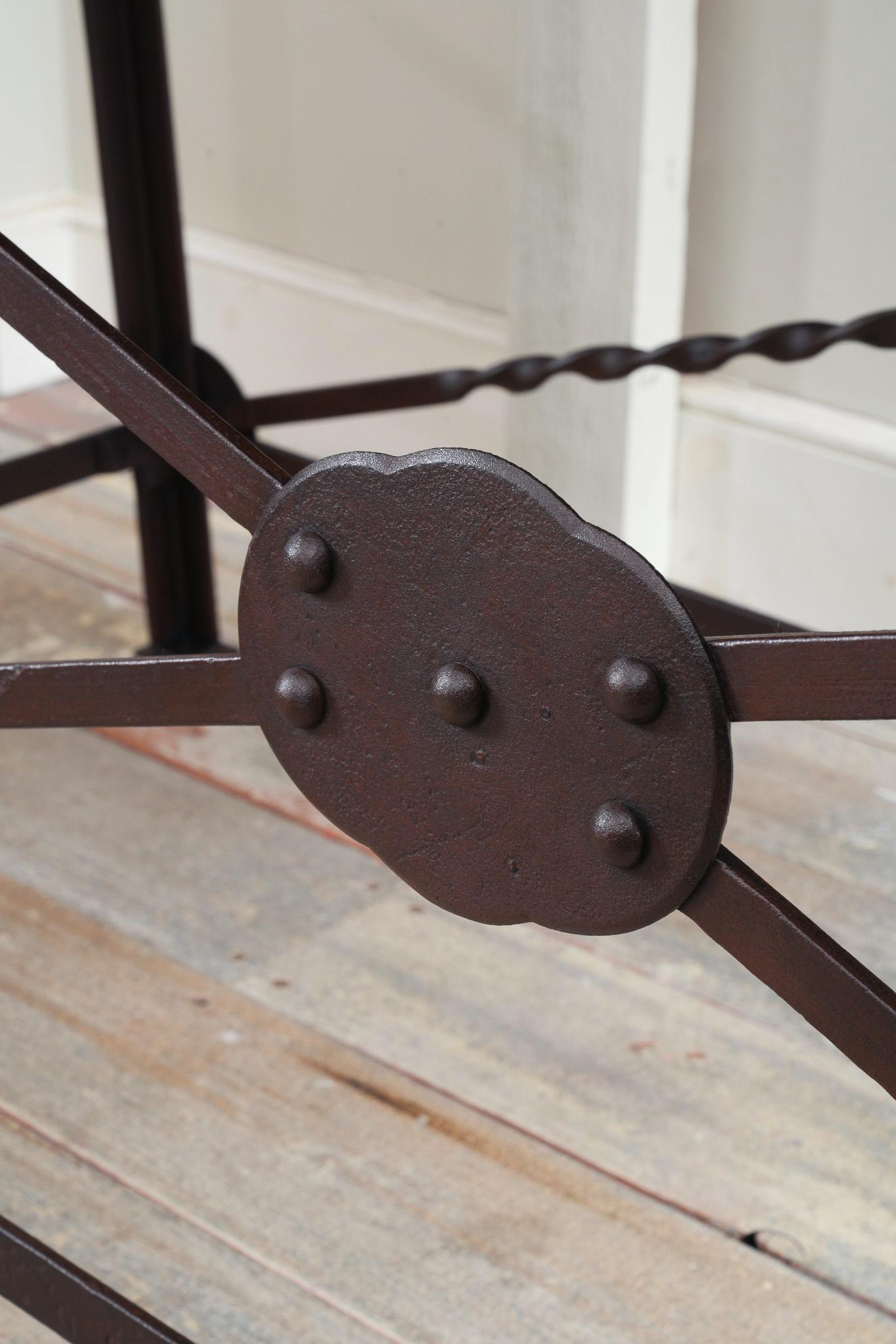 20th Century A Pair of Wrought Iron Tables For Sale