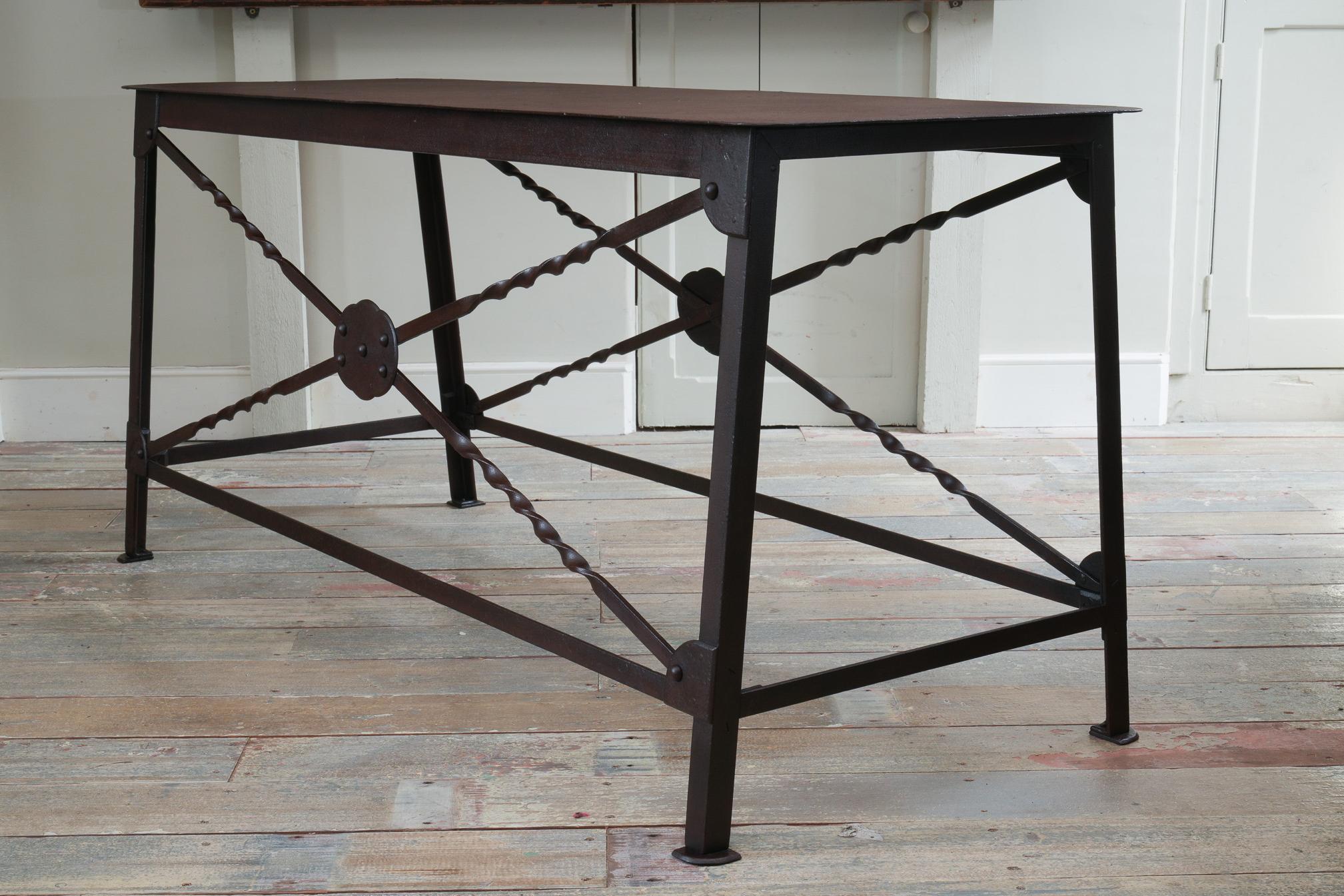 A Pair of Wrought Iron Tables For Sale 3