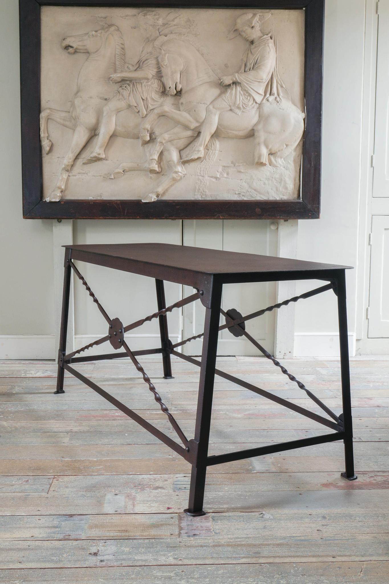 A Pair of Wrought Iron Tables For Sale 4