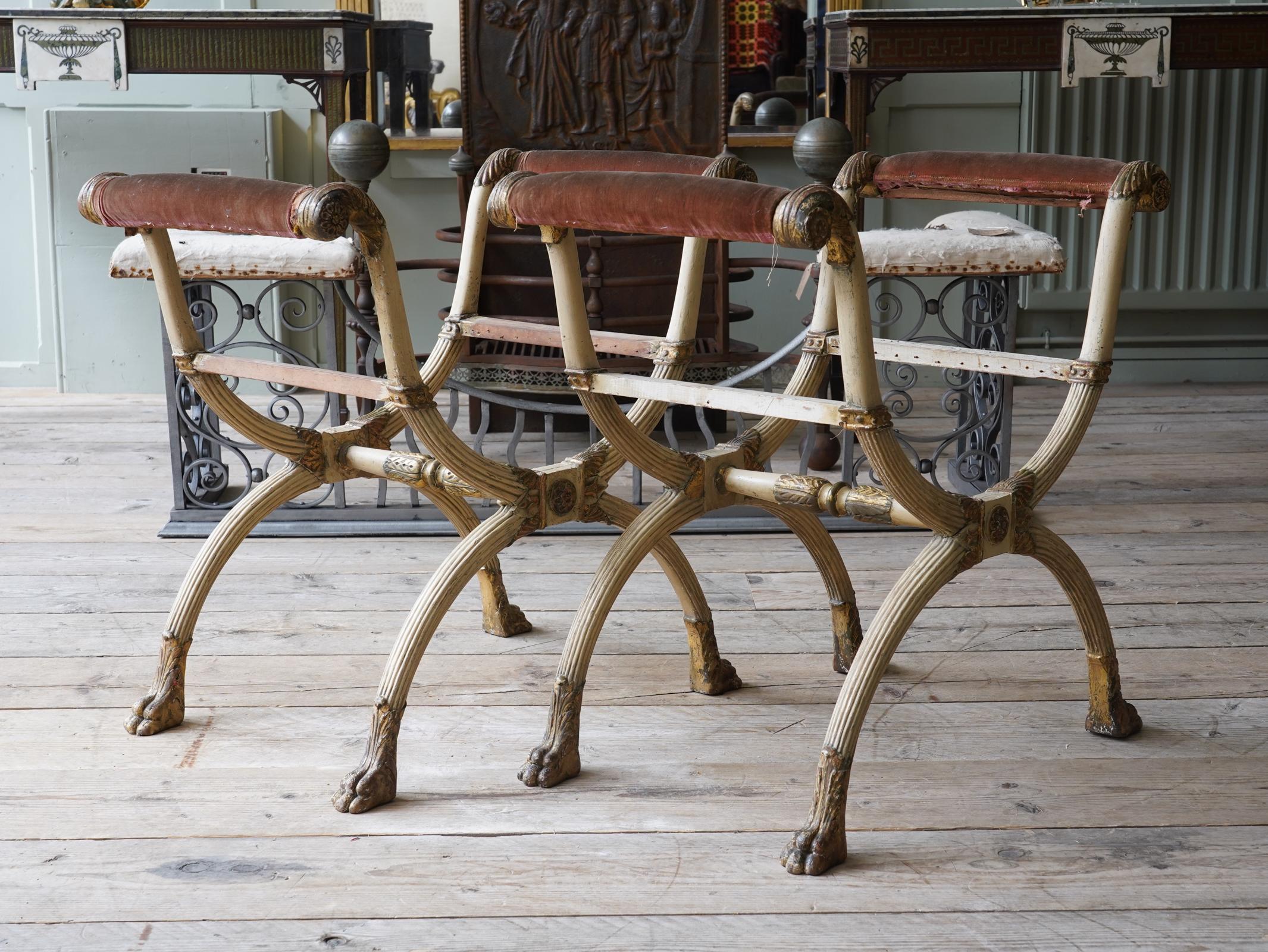 Pair of X Frame Stools by Morel & Hughes 2