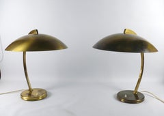 Pair of XL Desk Lamps, Hillebrand Germany, 1950s