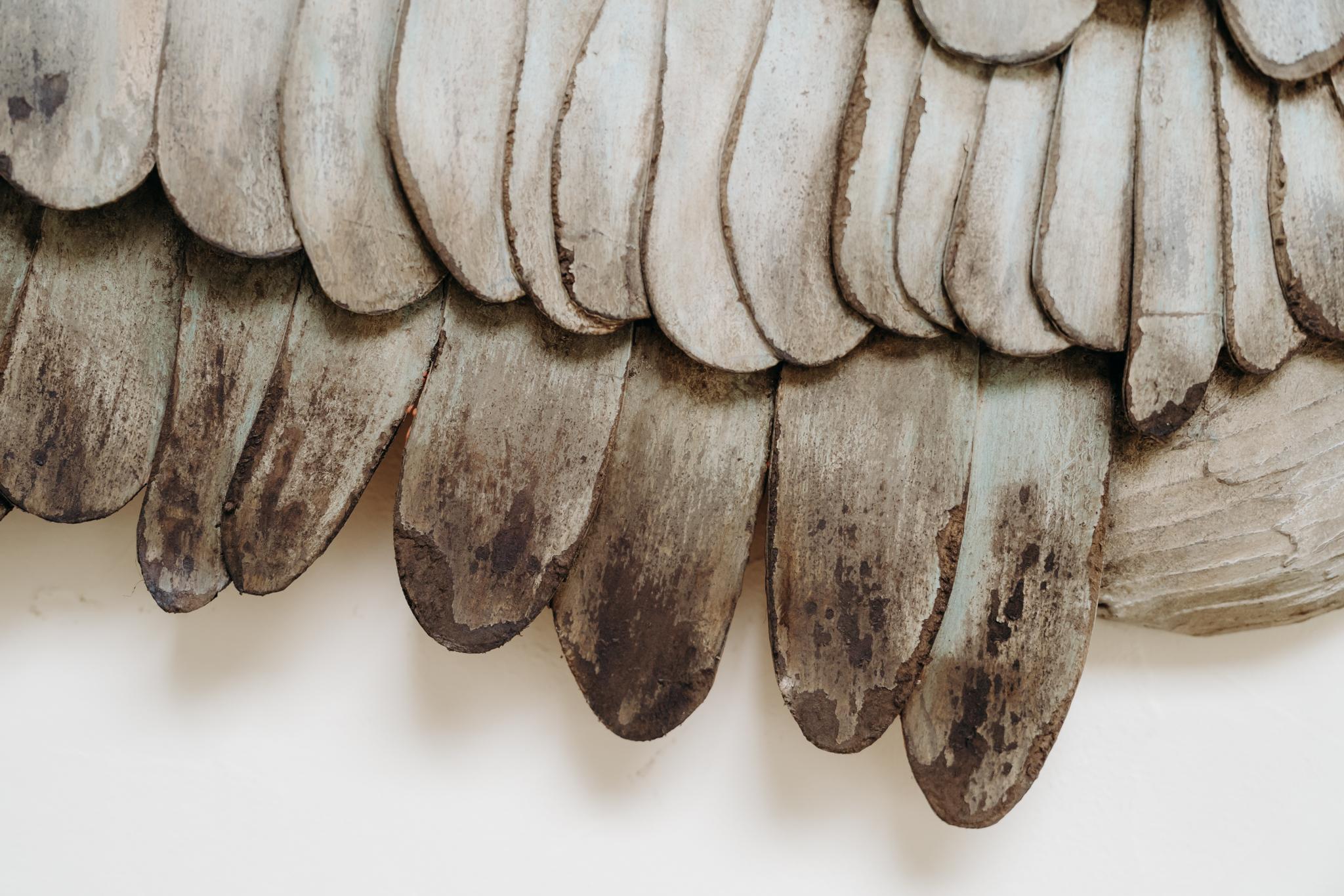une paire d'ailes en bois xl ... Bon état - En vente à Brecht, BE