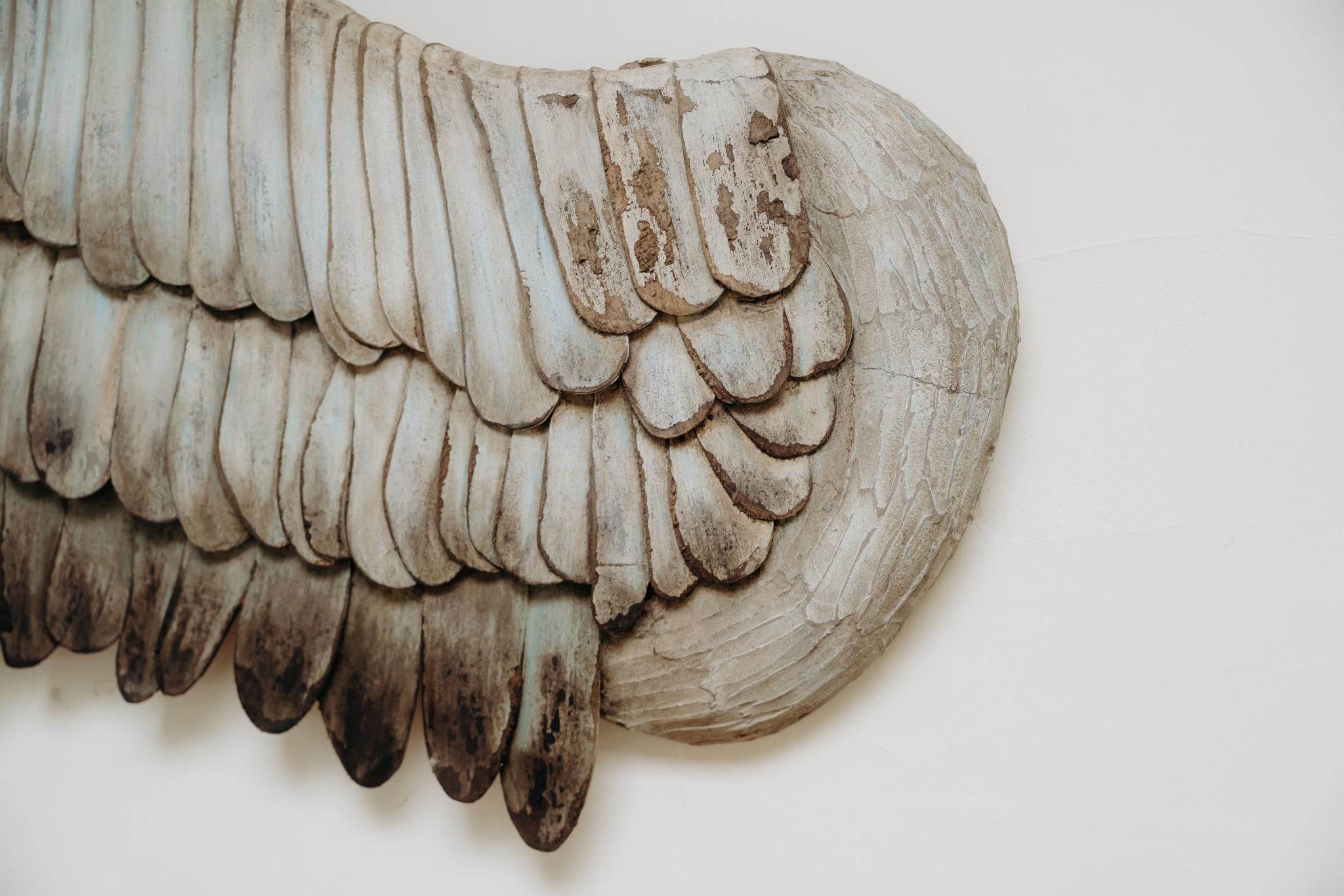 une paire d'ailes en bois xl ... en vente 3