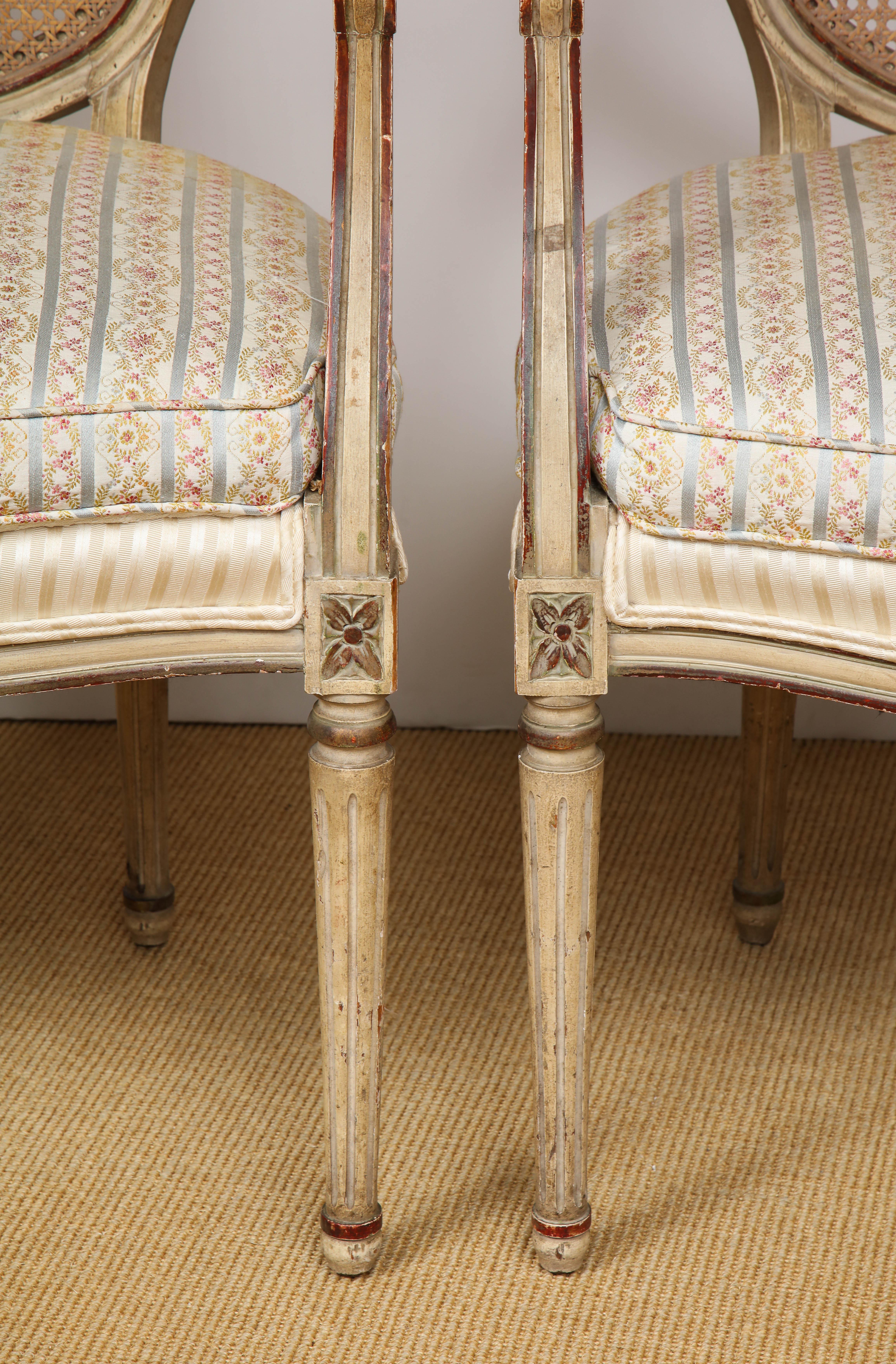 French A Pair of XVI Arm Chairs For Sale