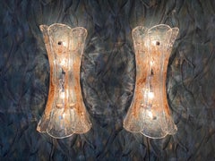 A pair of XXL Murano wall lamps by Carlo Nason for Mazzega