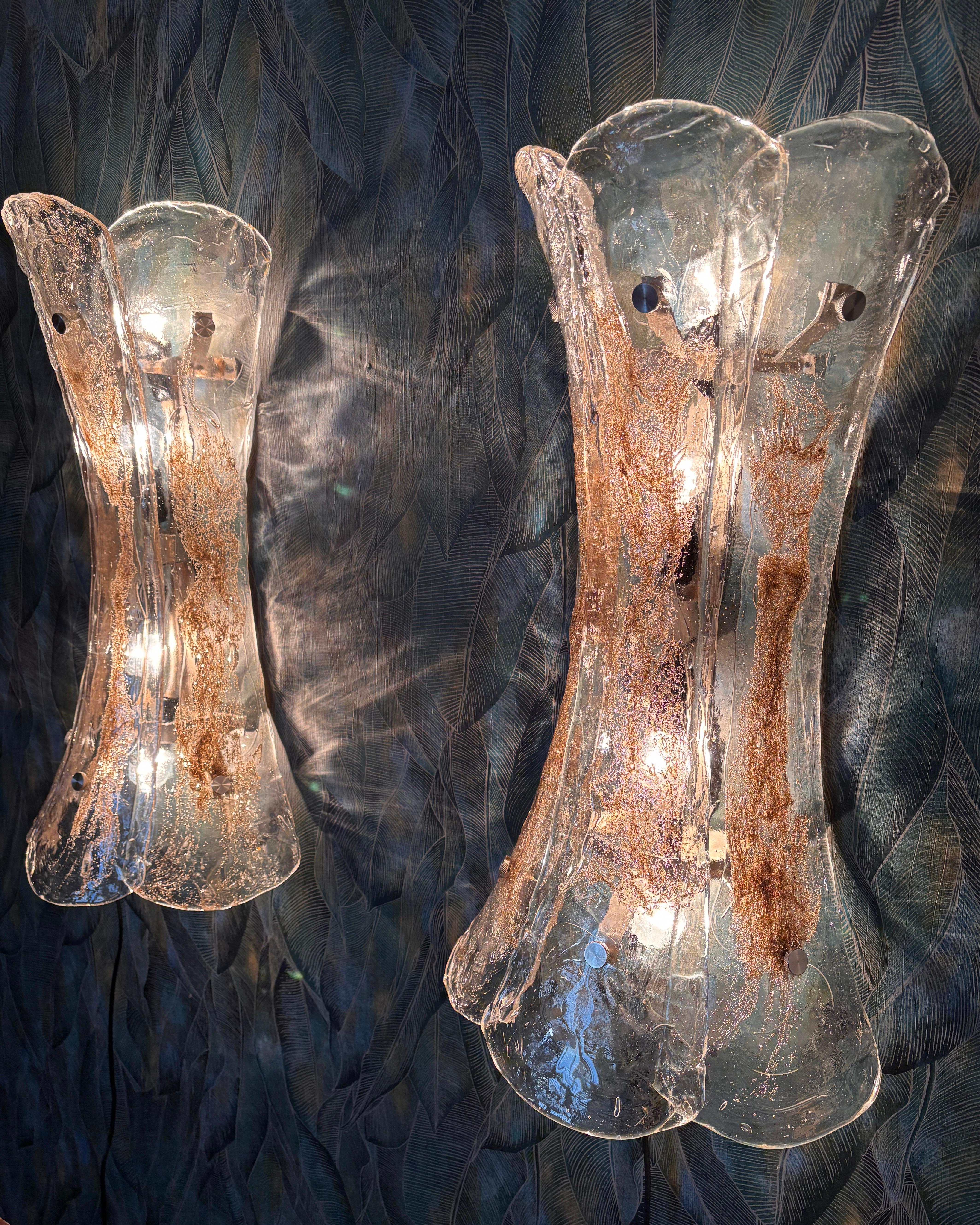 Un par de apliques XXL de Murano de Carlo Nason para Mazzega mediados del siglo XX en venta