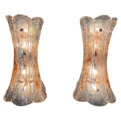 Coppia di lampade da parete XXL di Murano di Carlo Nason per Mazzega Murano