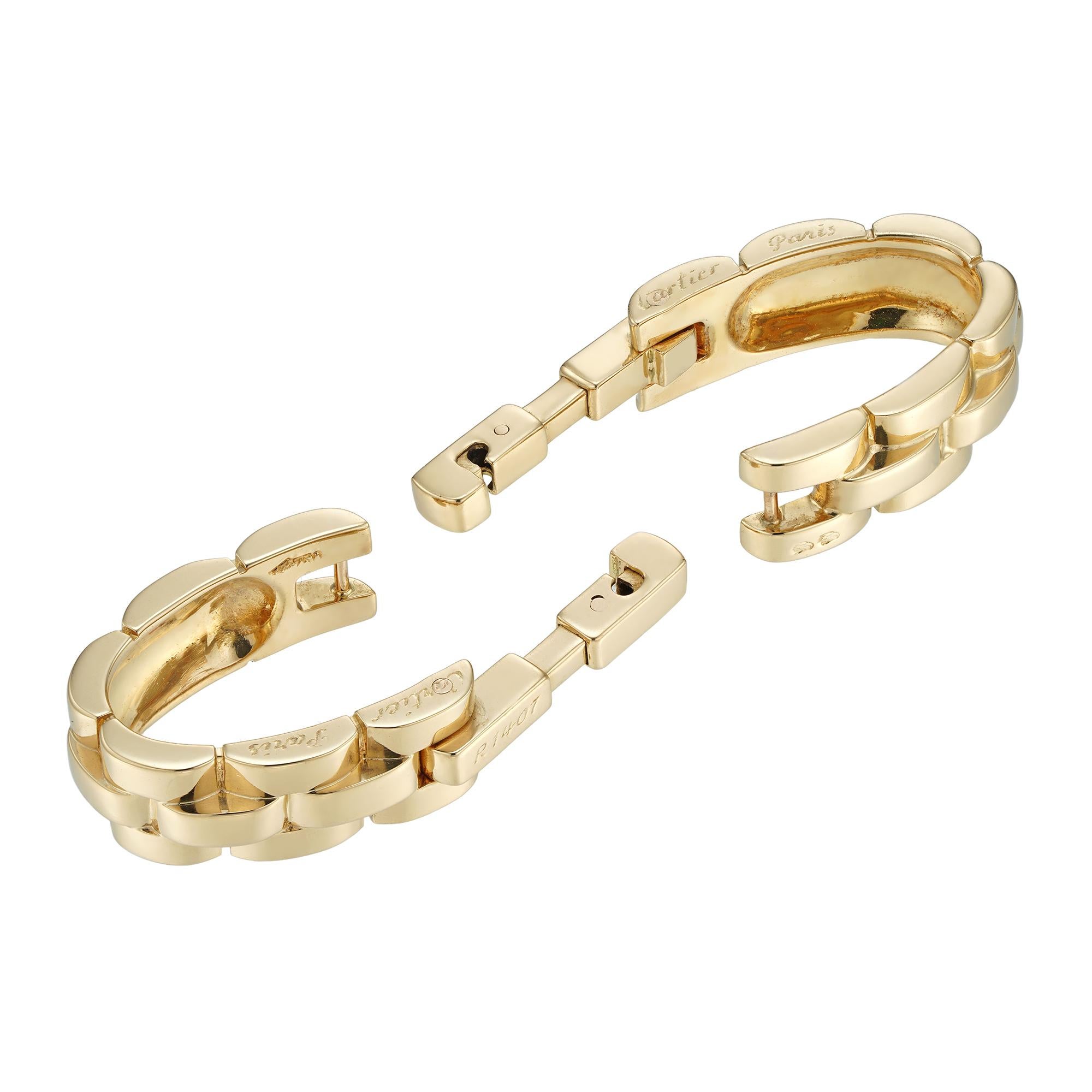 Moderno Coppia di gemelli Maillon Panthere in oro giallo di Cartier in vendita