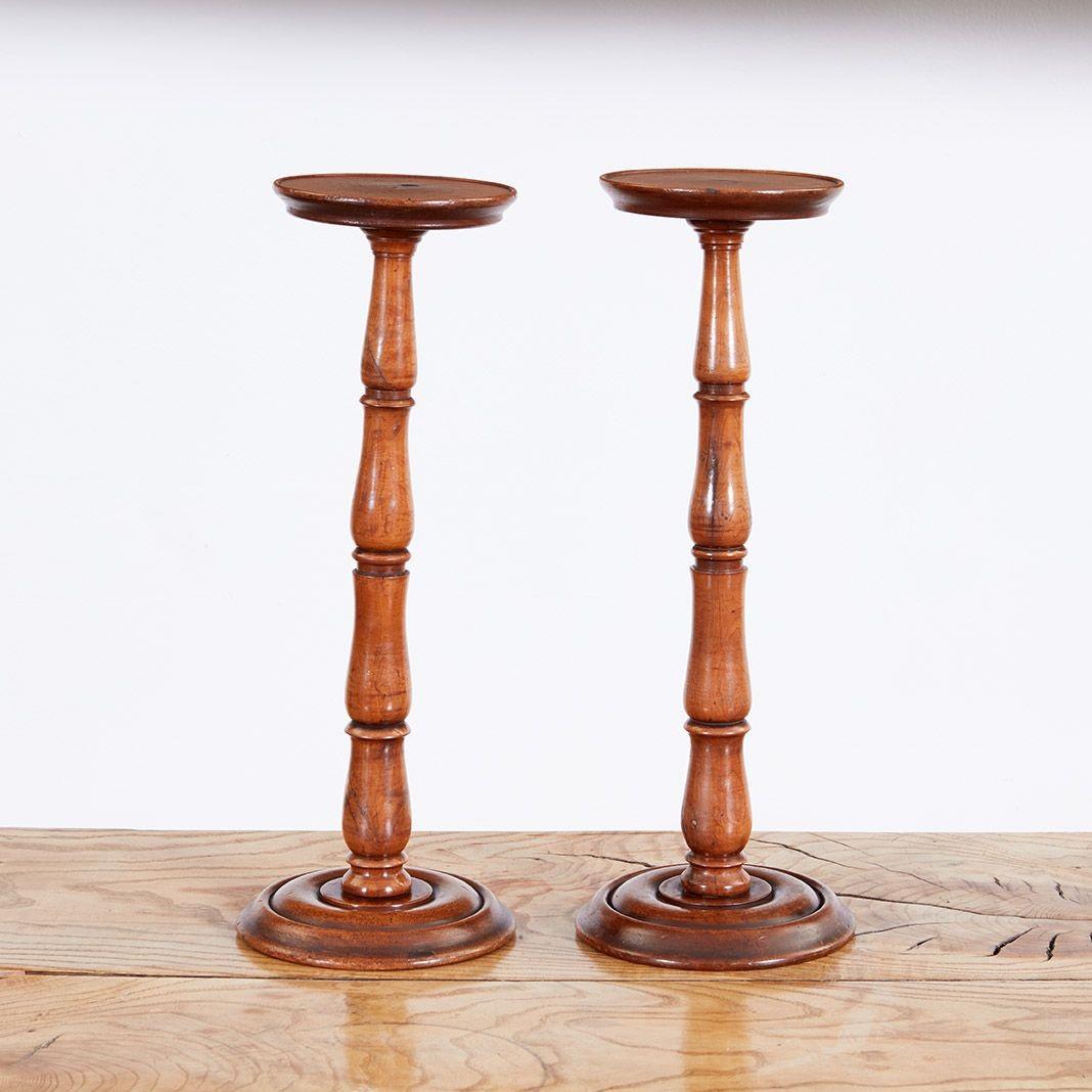 19th Century A Pair of Yew Wood Stands For Sale