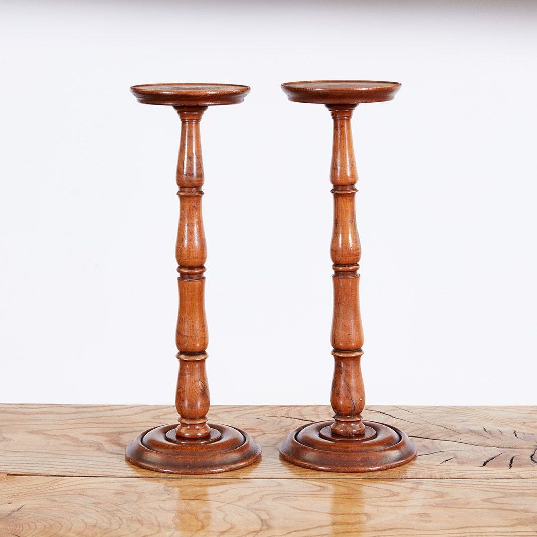 Mahogany A Pair of Yew Wood Stands For Sale