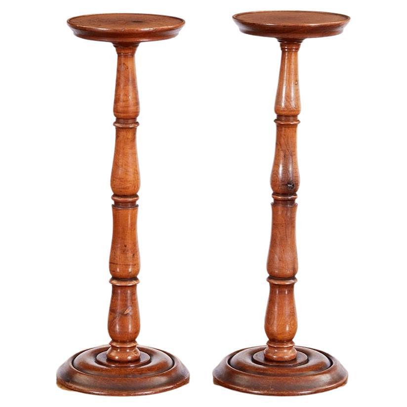 A Pair of Yew Wood Stands For Sale