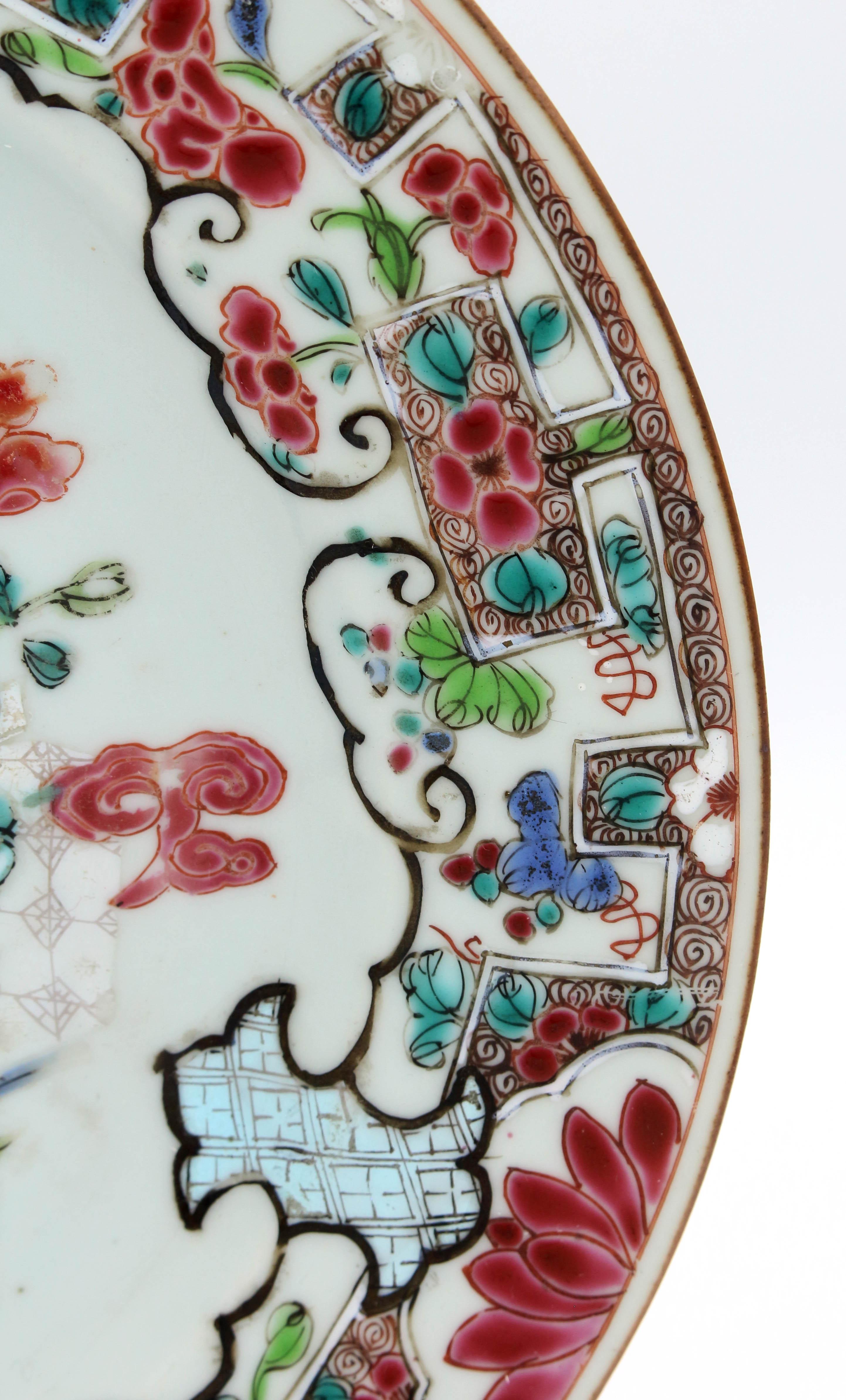 Ceramic A Pair of Yongzheng Period Famille Rose Plates, Chinese, 1722-1735 For Sale