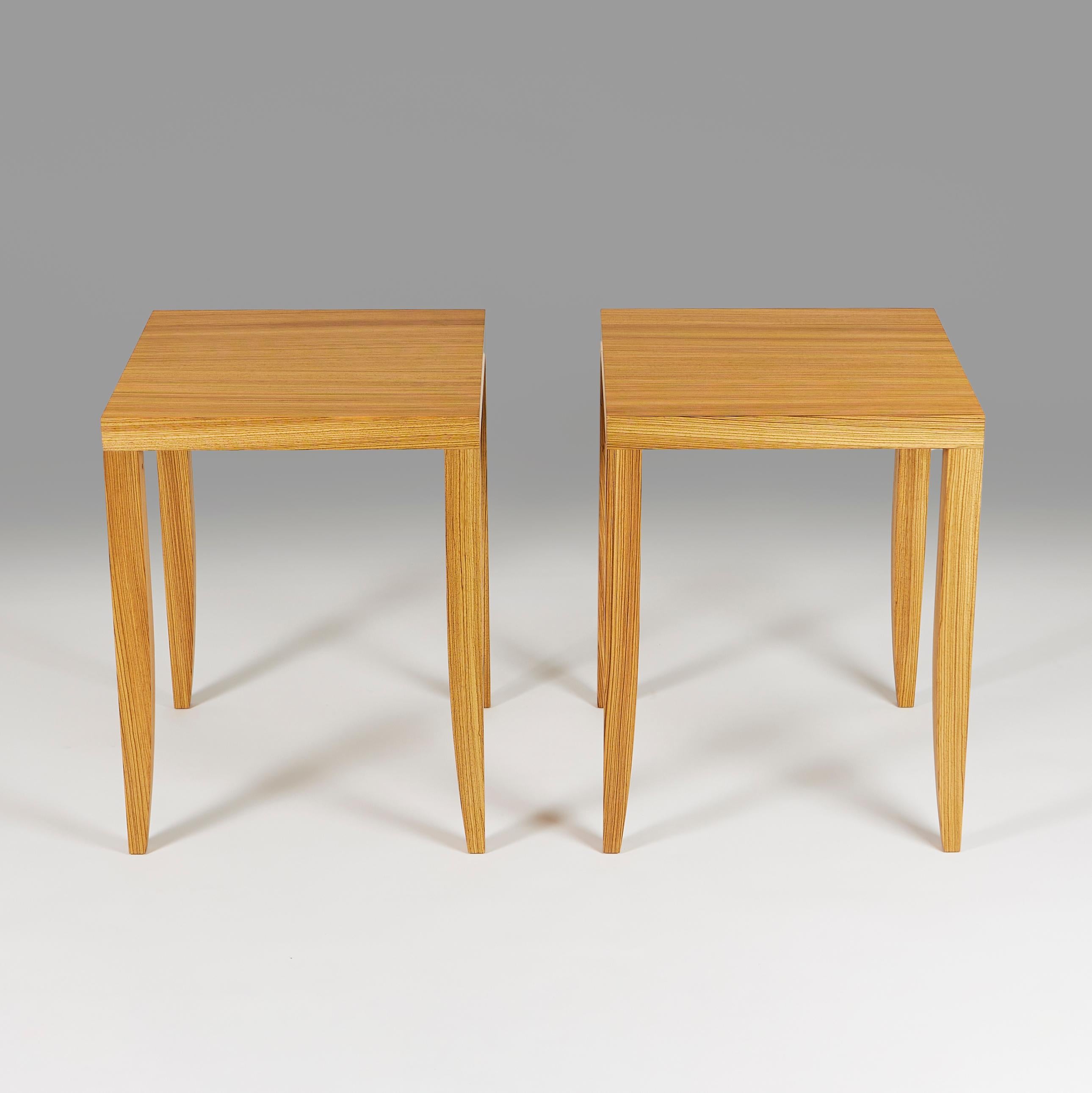 English A pair of Zebrano wood occasional tables  For Sale