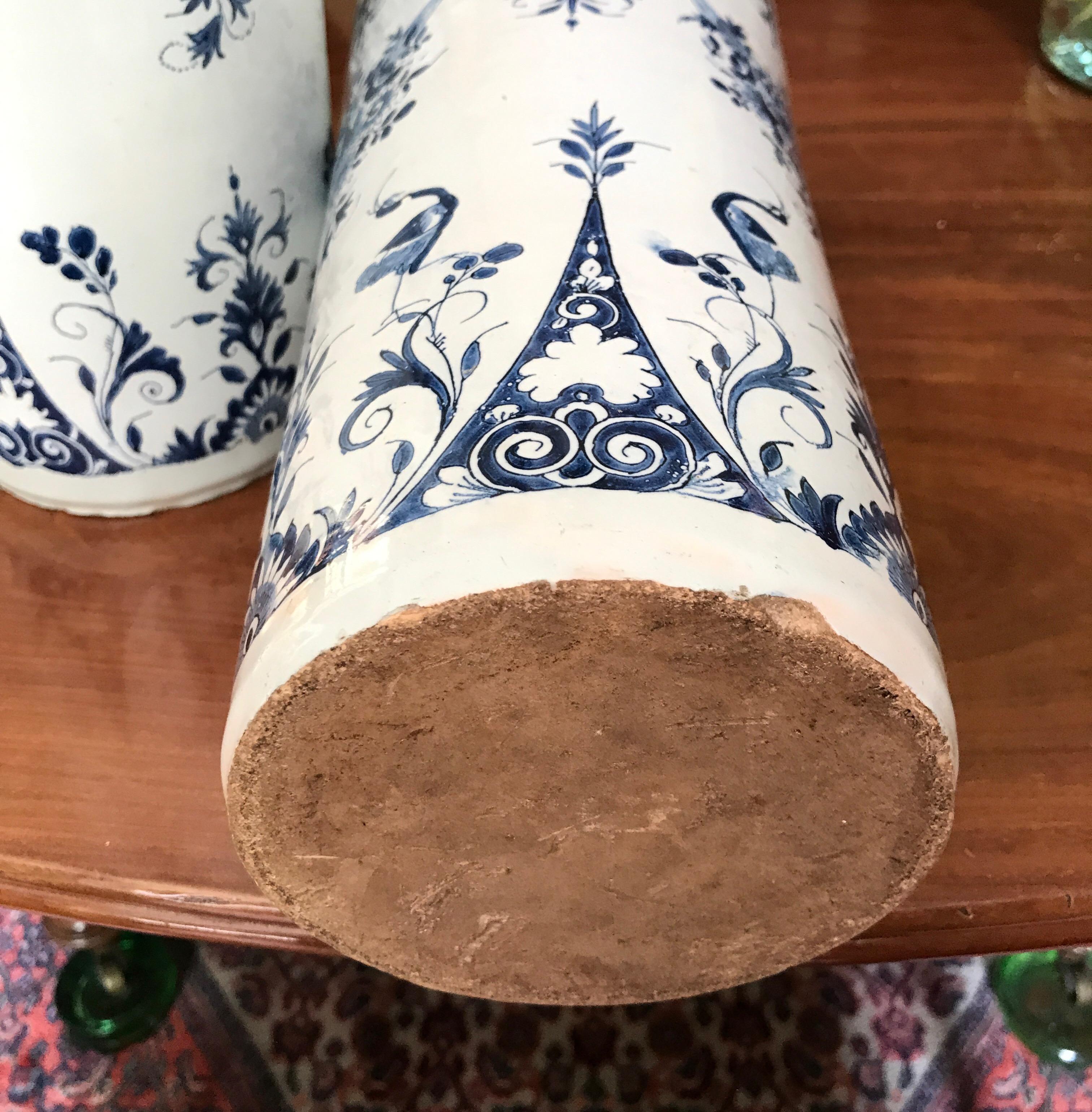19th Century Pair off Delft Vases, Late 18th Century For Sale