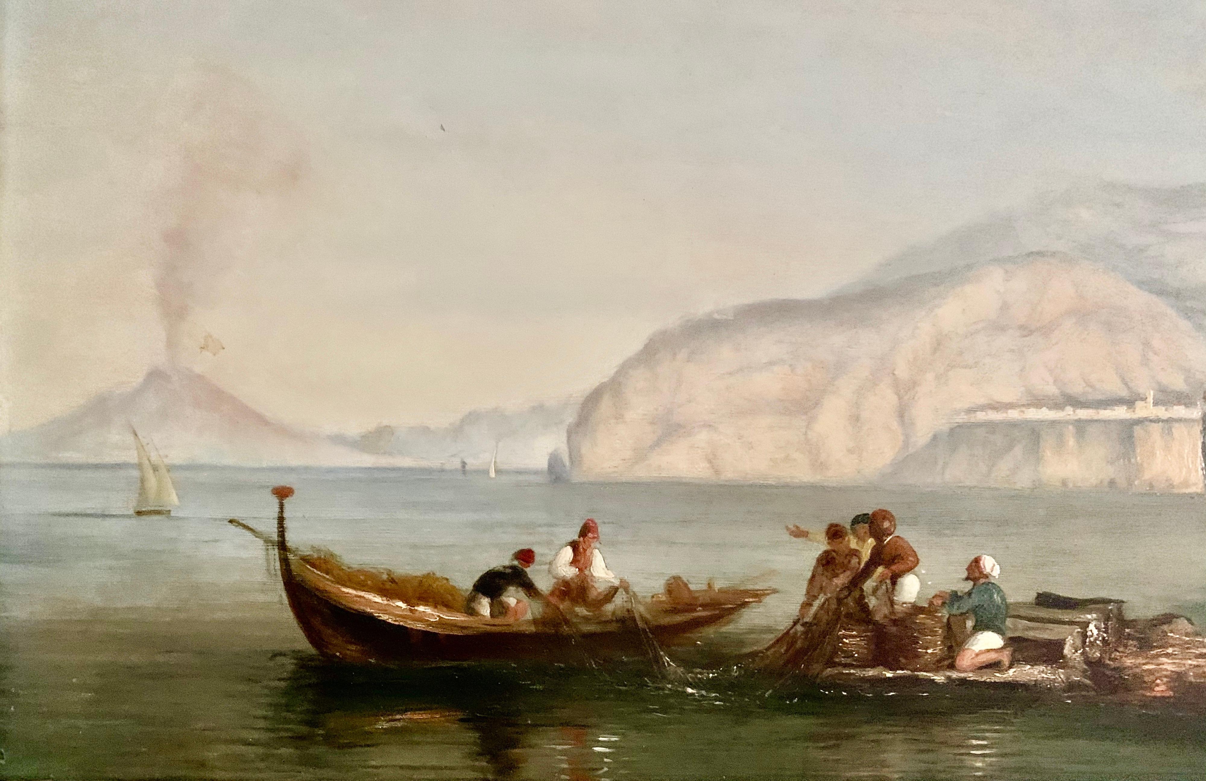 Pair Oil Paintings by James Bridges Bay of Naples C.1838 In Good Condition In London, GB