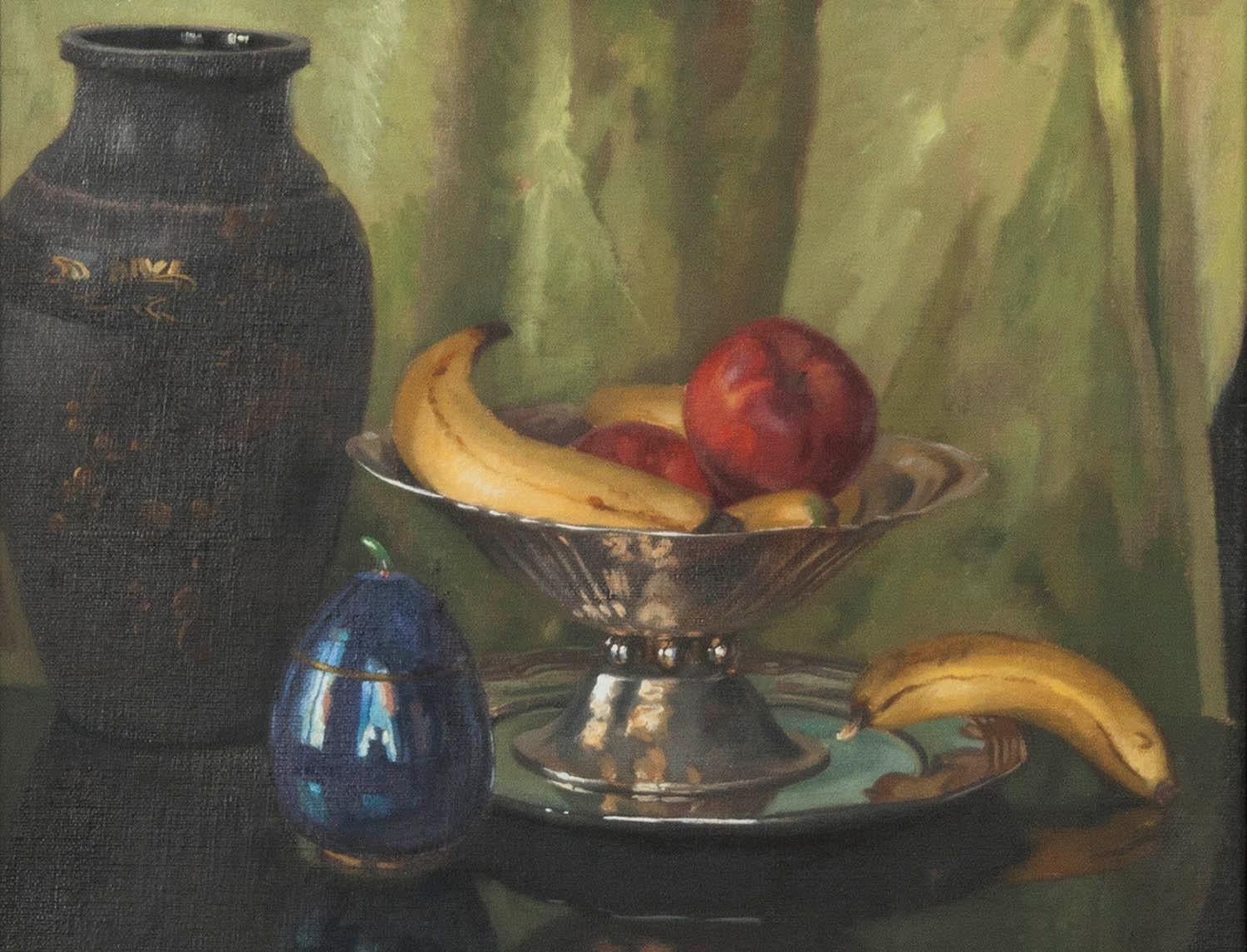 Paire de peintures à l'huile, Nature morte aux fruits par Eddy Passauro, datée de 1932 en vente 4