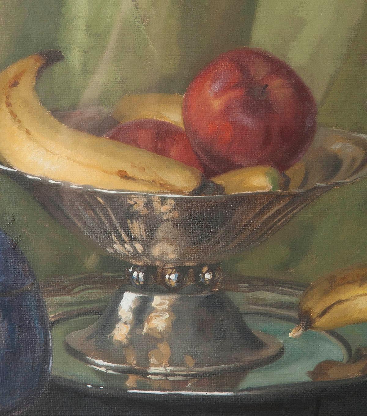 Paire de peintures à l'huile, Nature morte aux fruits par Eddy Passauro, datée de 1932 en vente 5
