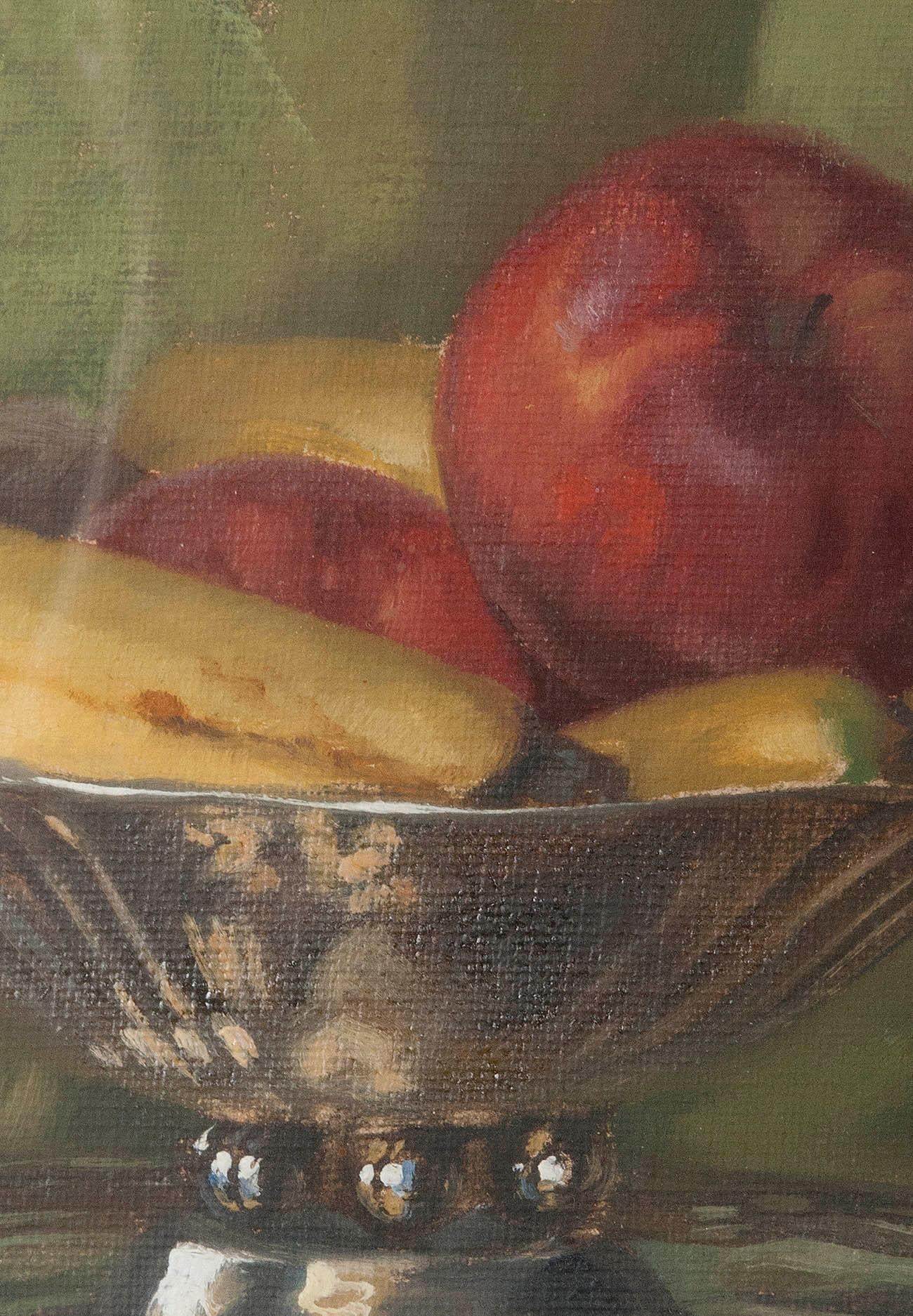 Paire de peintures à l'huile, Nature morte aux fruits par Eddy Passauro, datée de 1932 en vente 8