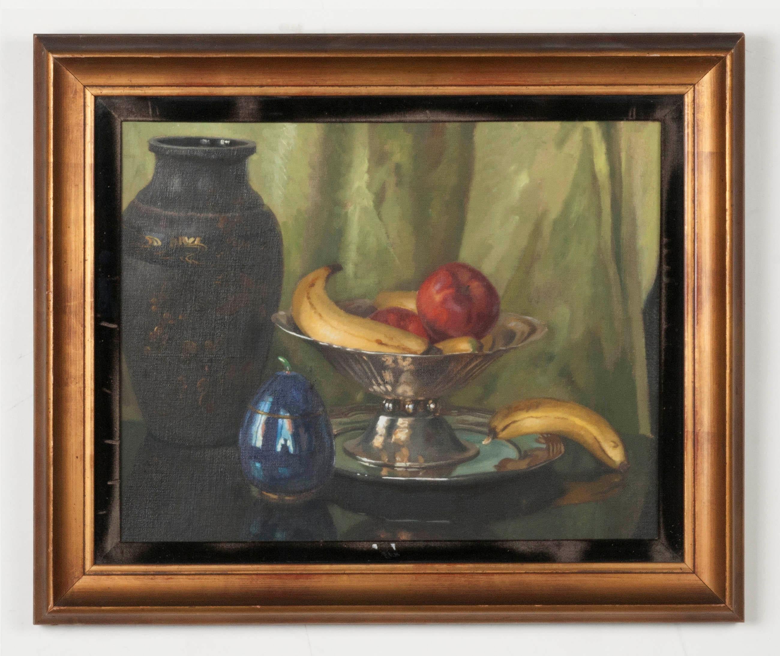 Belle Époque Paire de peintures à l'huile, Nature morte aux fruits par Eddy Passauro, datée de 1932 en vente