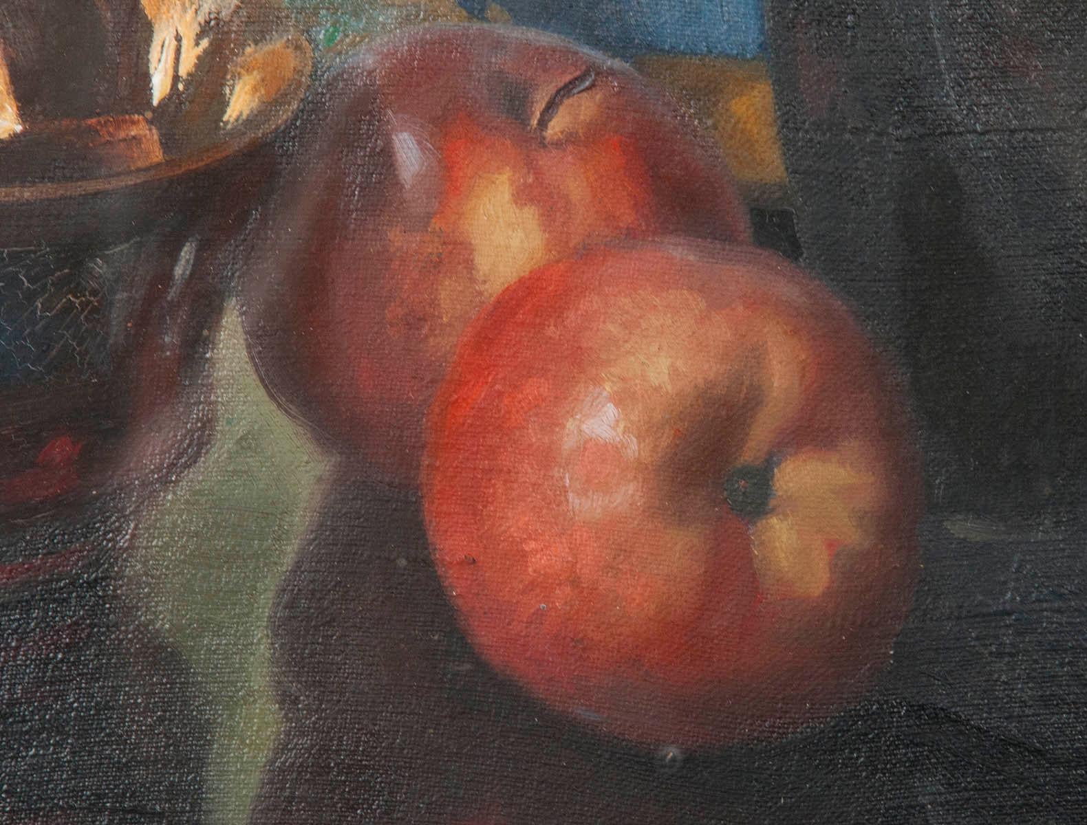 Paire de peintures à l'huile, Nature morte aux fruits par Eddy Passauro, datée de 1932 en vente 2