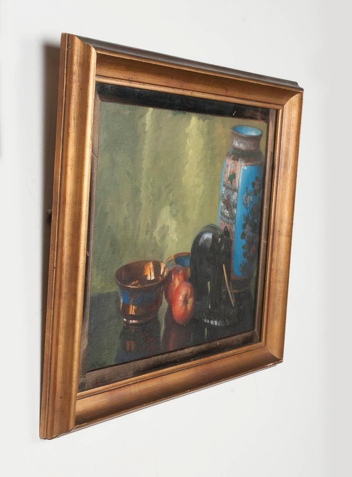 Paire de peintures à l'huile, Nature morte aux fruits par Eddy Passauro, datée de 1932 en vente 3