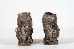 A Pair on Antique Limestone Lions, France c.1900
