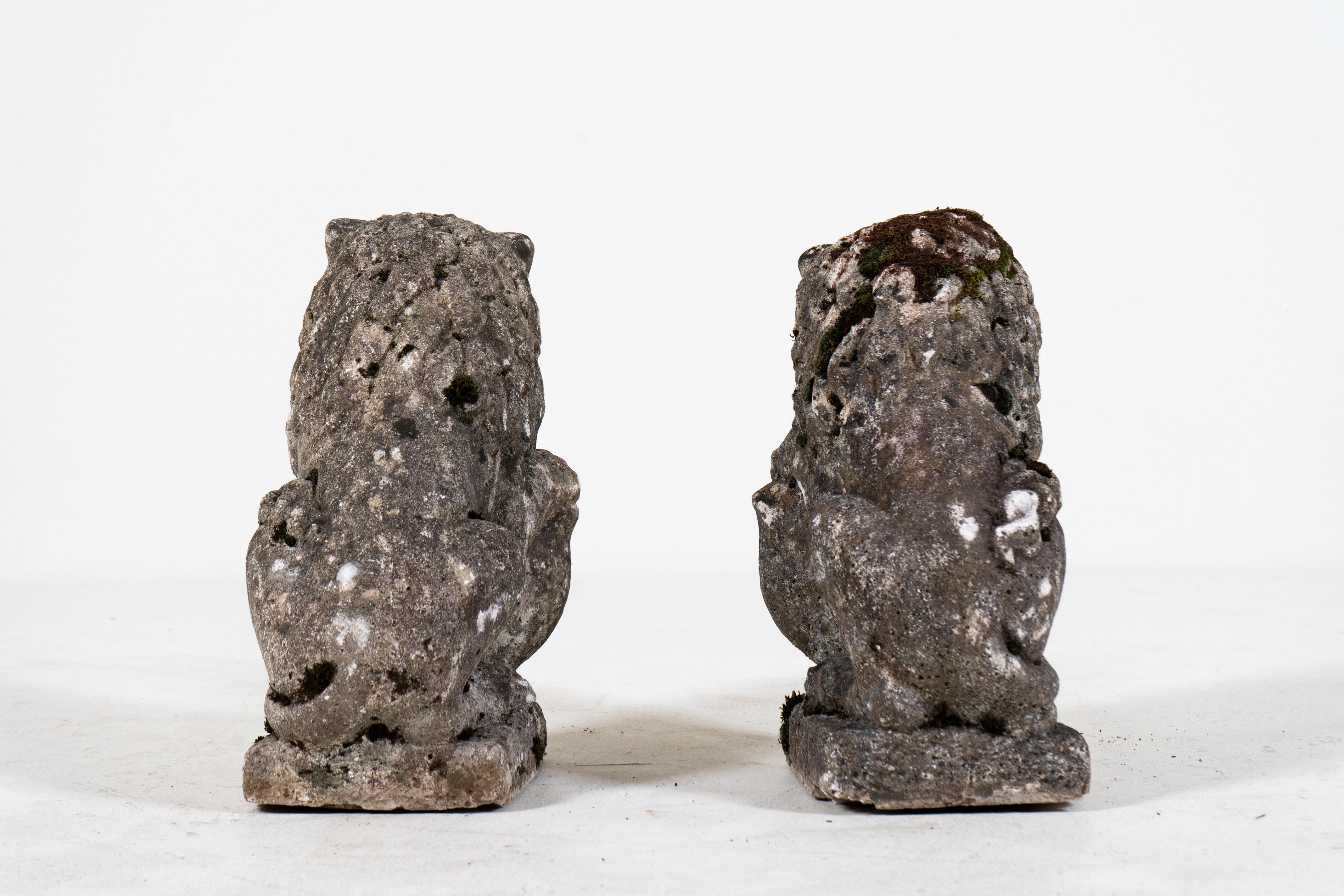 20th Century A Pair on Antique Limestone Lions, France c.1900 For Sale