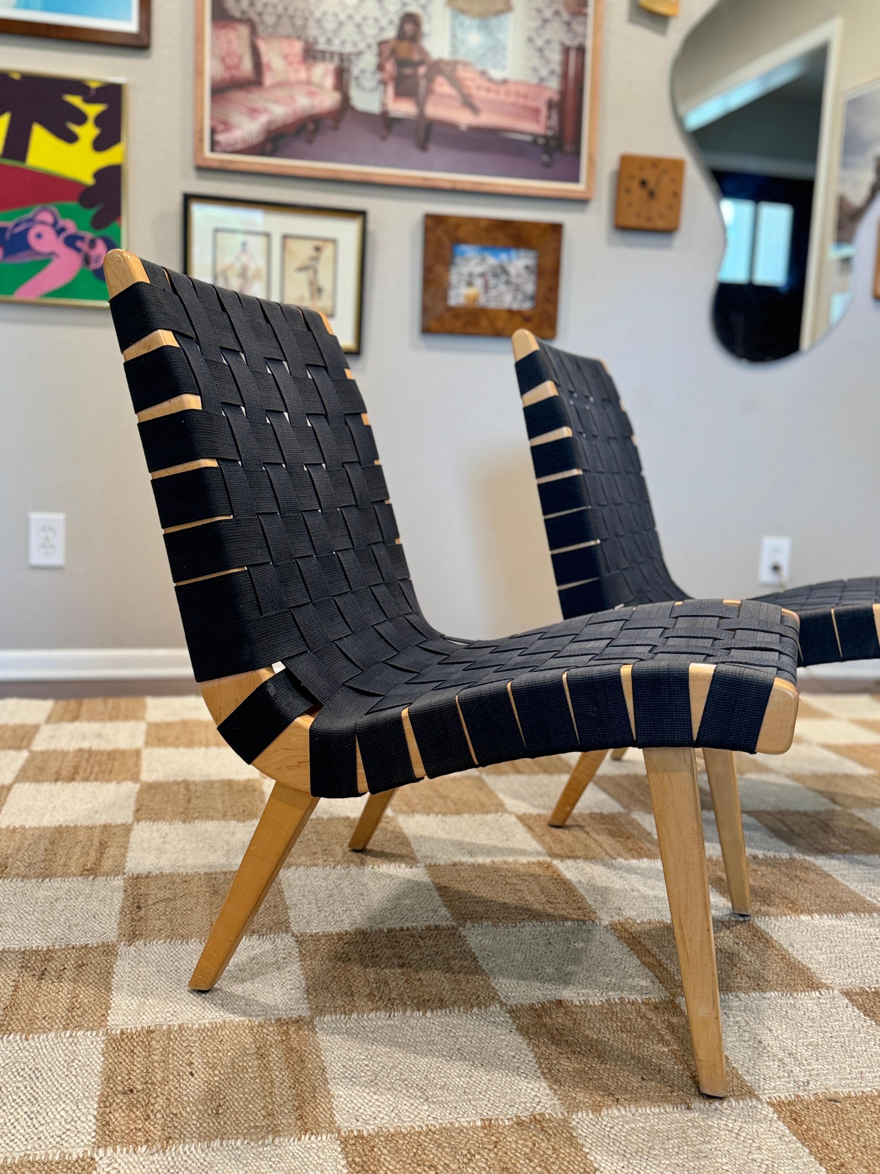 Une paire de chaises longues modèle 654 de Jens Risom, conçues dans les années 1940 pour Knoll en vente 6