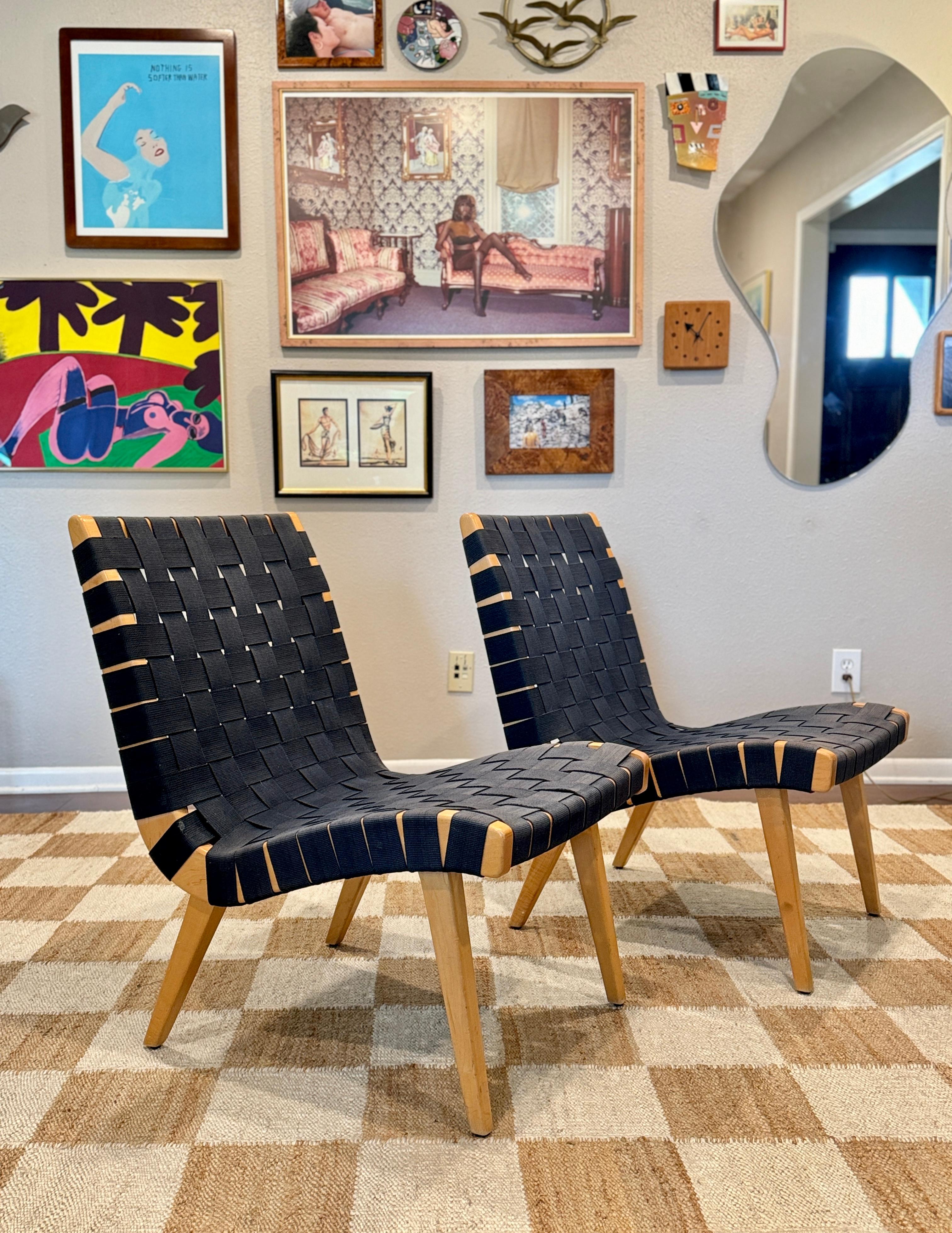 Une paire de chaises longues modèle 654 de Jens Risom, conçues dans les années 1940 pour Knoll en vente 8