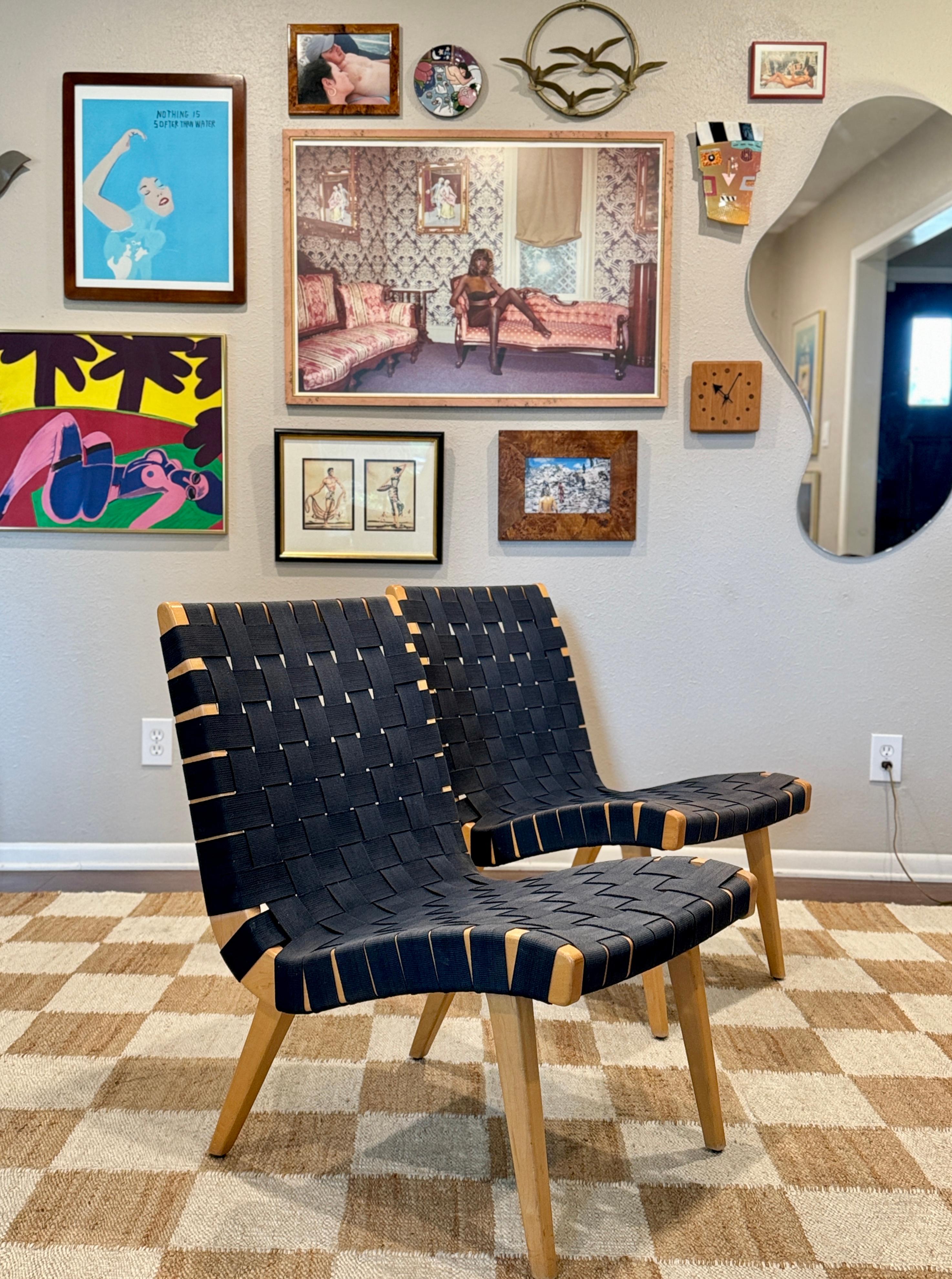 Une paire de chaises longues modèle 654 de Jens Risom, conçues dans les années 1940 pour Knoll en vente 12