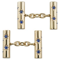 Coppia di gemelli in oro e zaffiro di Van Cleef & Arpels