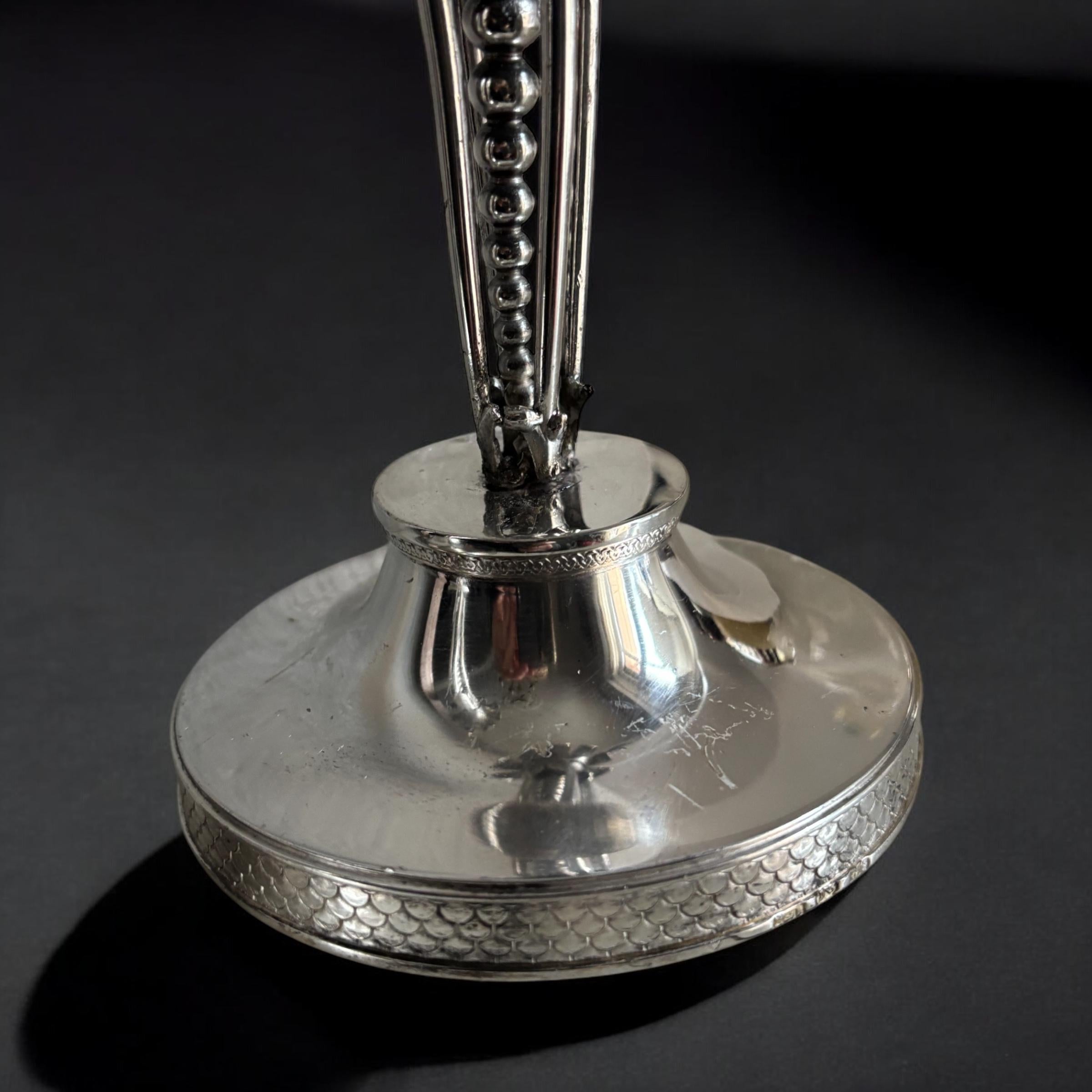 A Pair Solid Silver Candelabra 