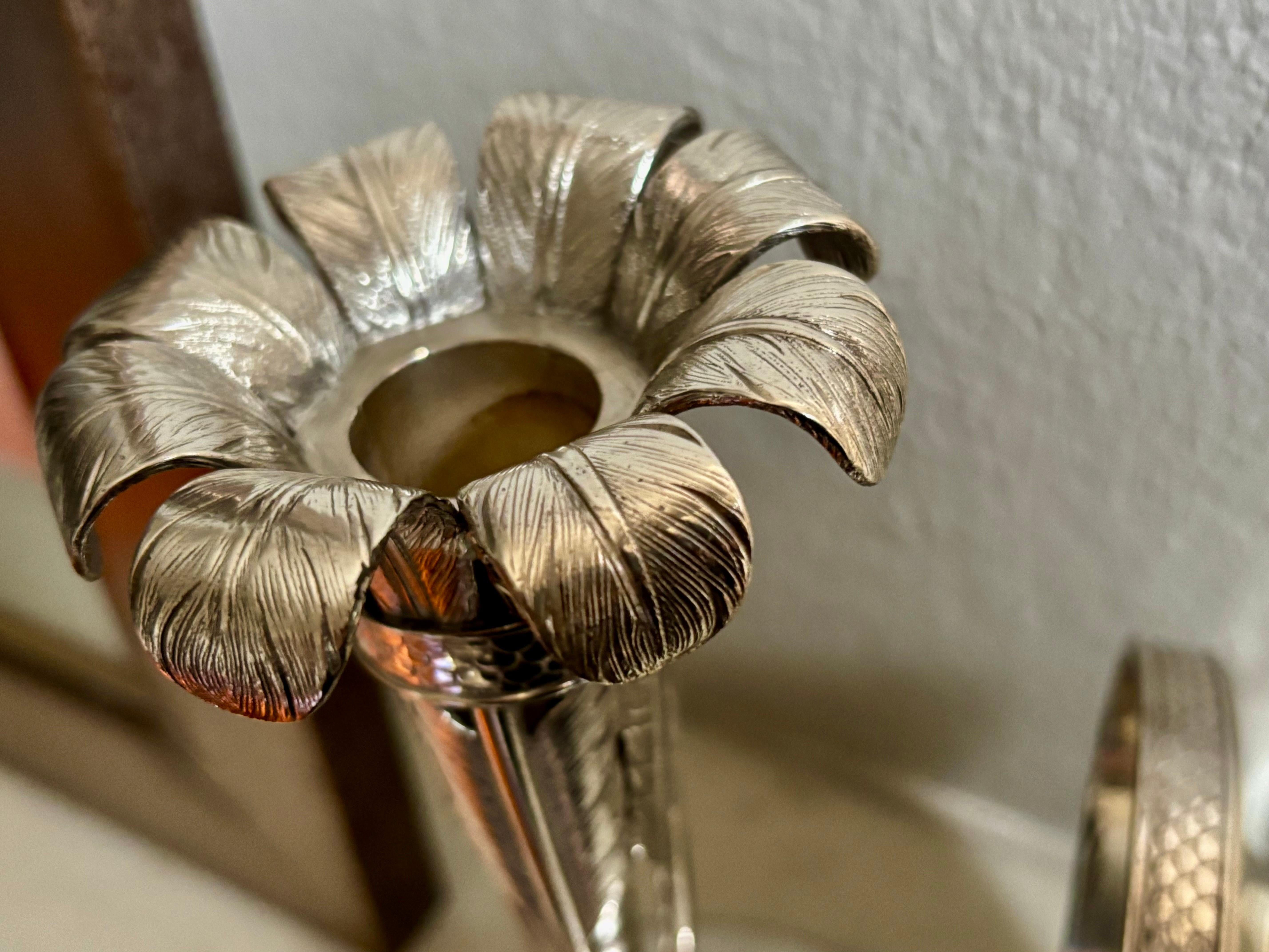 A Pair Solid Silver Candelabra 