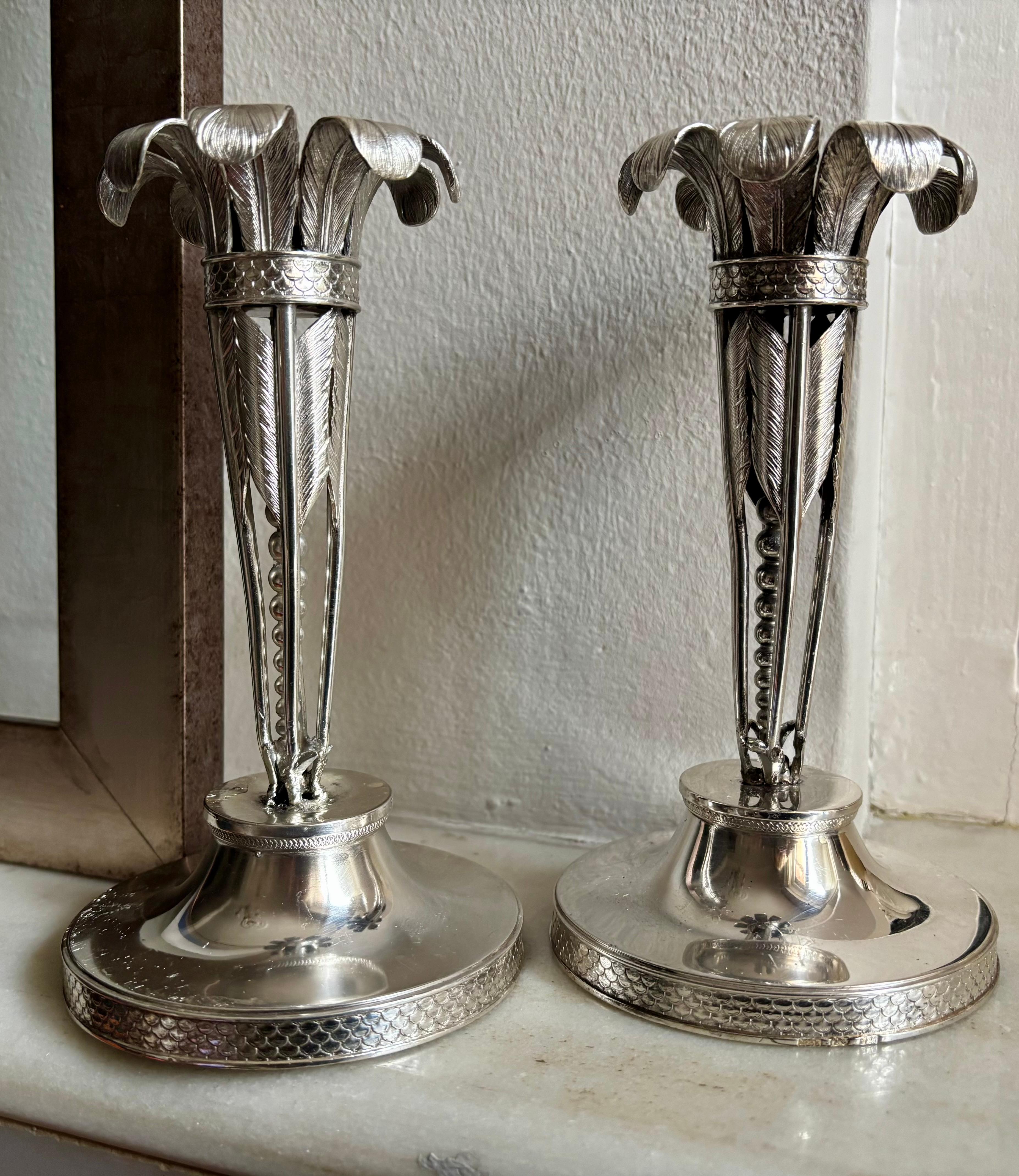 A Pair Solid Silver hallmarked Candelabra  