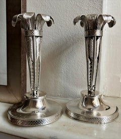 A Pair Solid Silver Candelabra "Real Fábrica de Platería Martínez" 1822