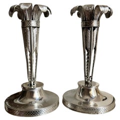 A Pair Solid Silver Candelabra "Real Fábrica de Platería Martínez" 1822