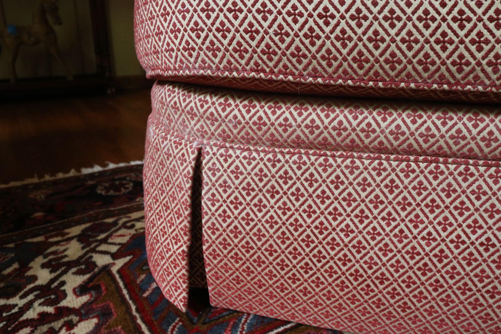 Contemporary Pair of Stunning Southwood Co. Upholstered Club Chairs Chenille Persimmon Fabric