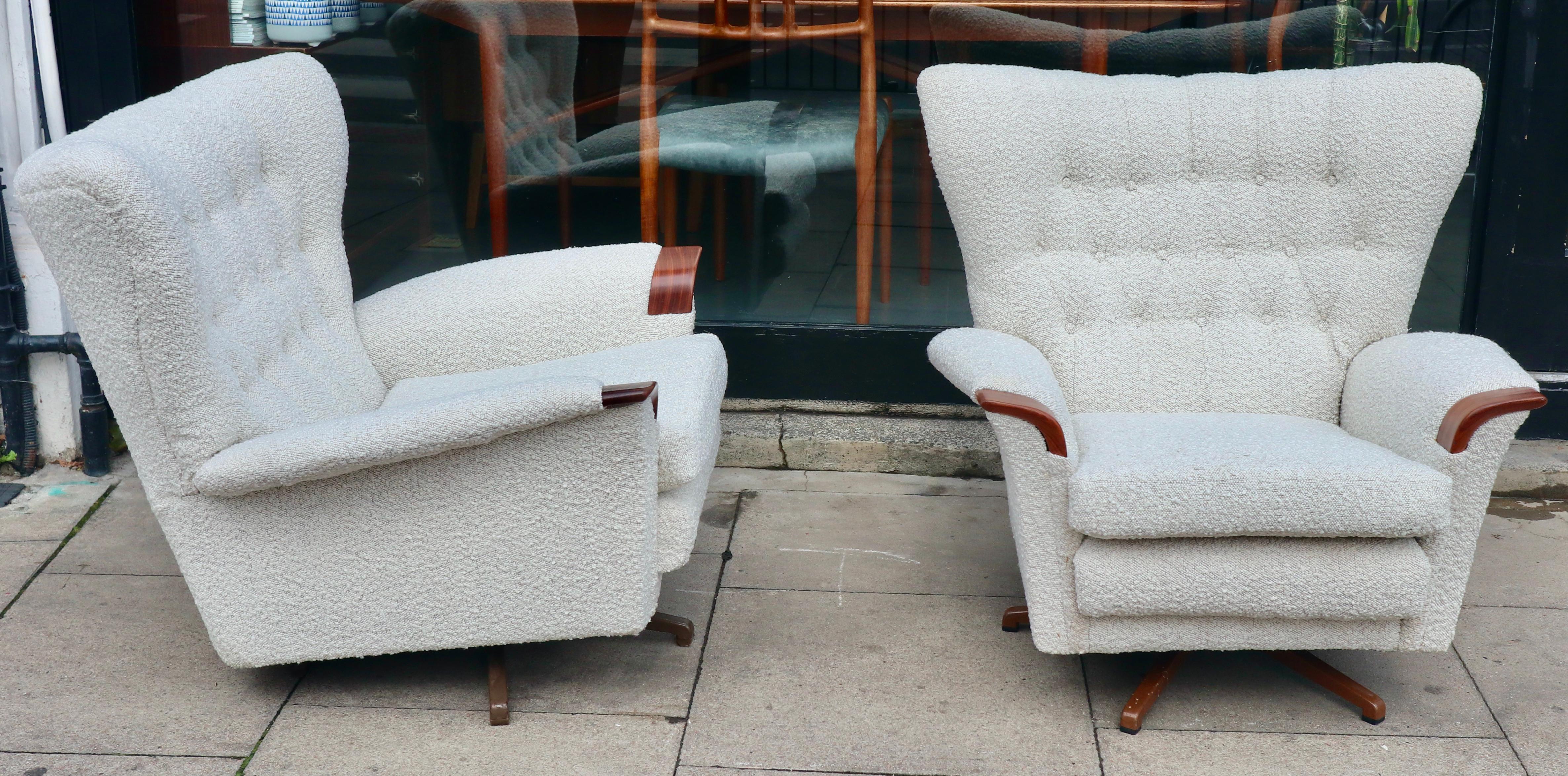 A pair Vintage 1960s G plan swivel armchairs For Sale 4
