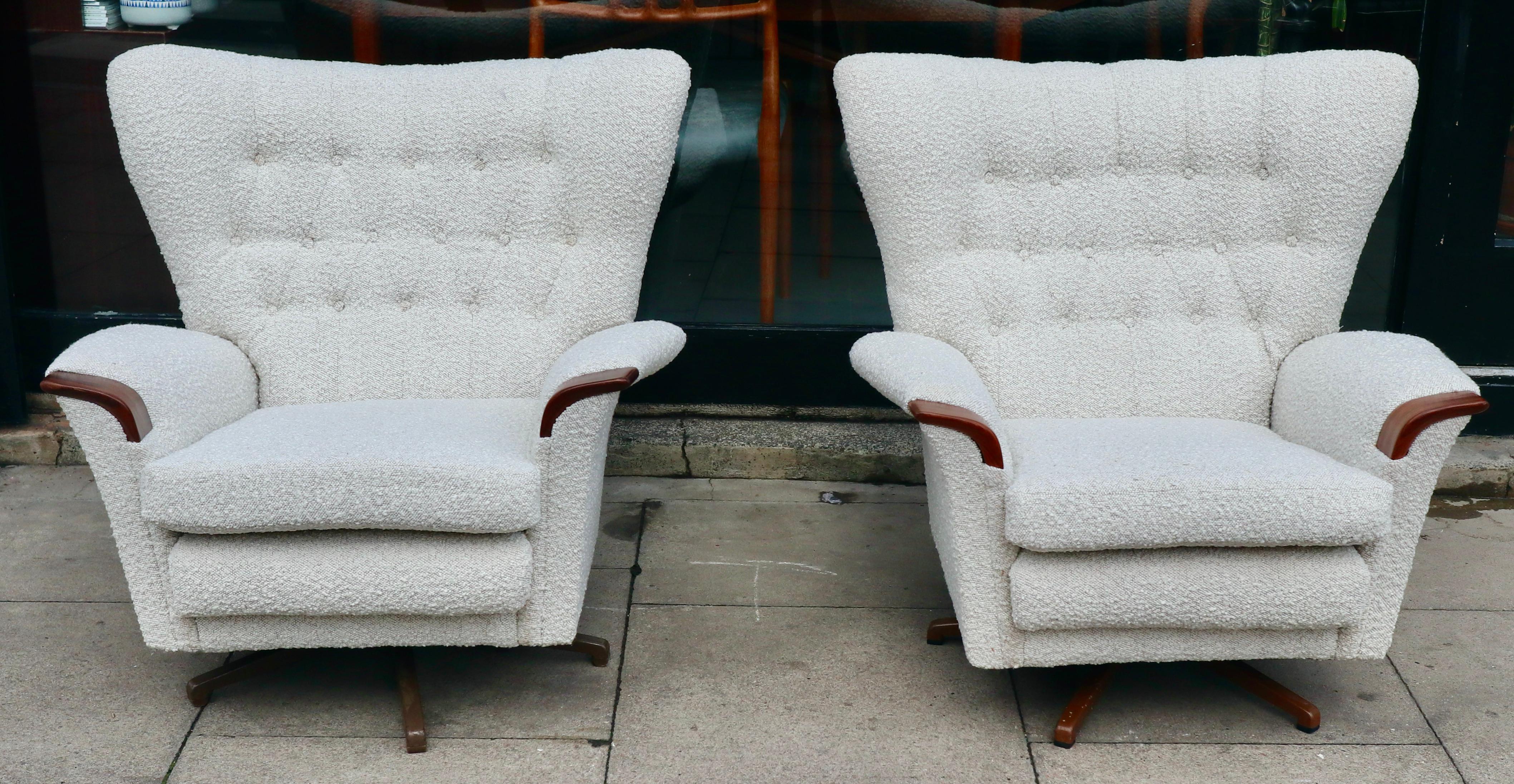 A pair Vintage 1960s G plan swivel armchairs For Sale 8