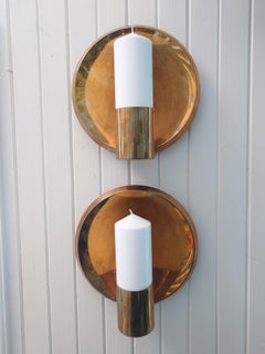 Paire de scones muraux en laiton Colseth Norvège Milieu du siècle 1960s