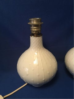 Pair of White Glaze Table Lamps by Hutschenreuther Hans Achtziger German, 1960s
