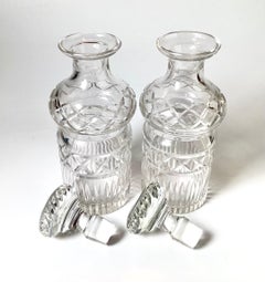 Pait of 19th Century Cut Glass Spirit Decanters