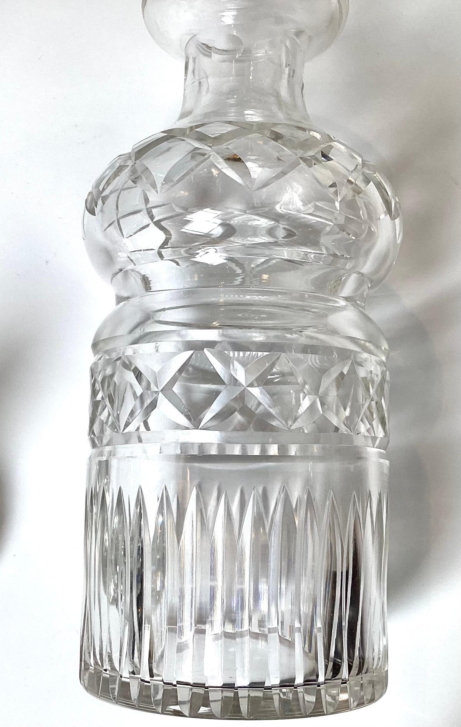 Late 19th Century Pait of 19th Century Cut Glass Spirit Decanters For Sale